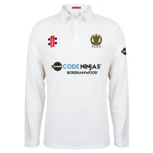 Abbots Langley CC  Adult's Ivory Matrix V2 L/S Shirt-Senior