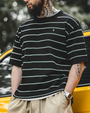 American Casual Pinstripe Black And White Men's T-Shirt
