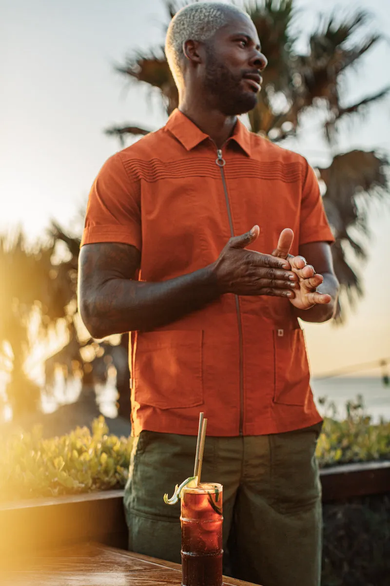 &SONS Cabana Shirt Burnt Orange