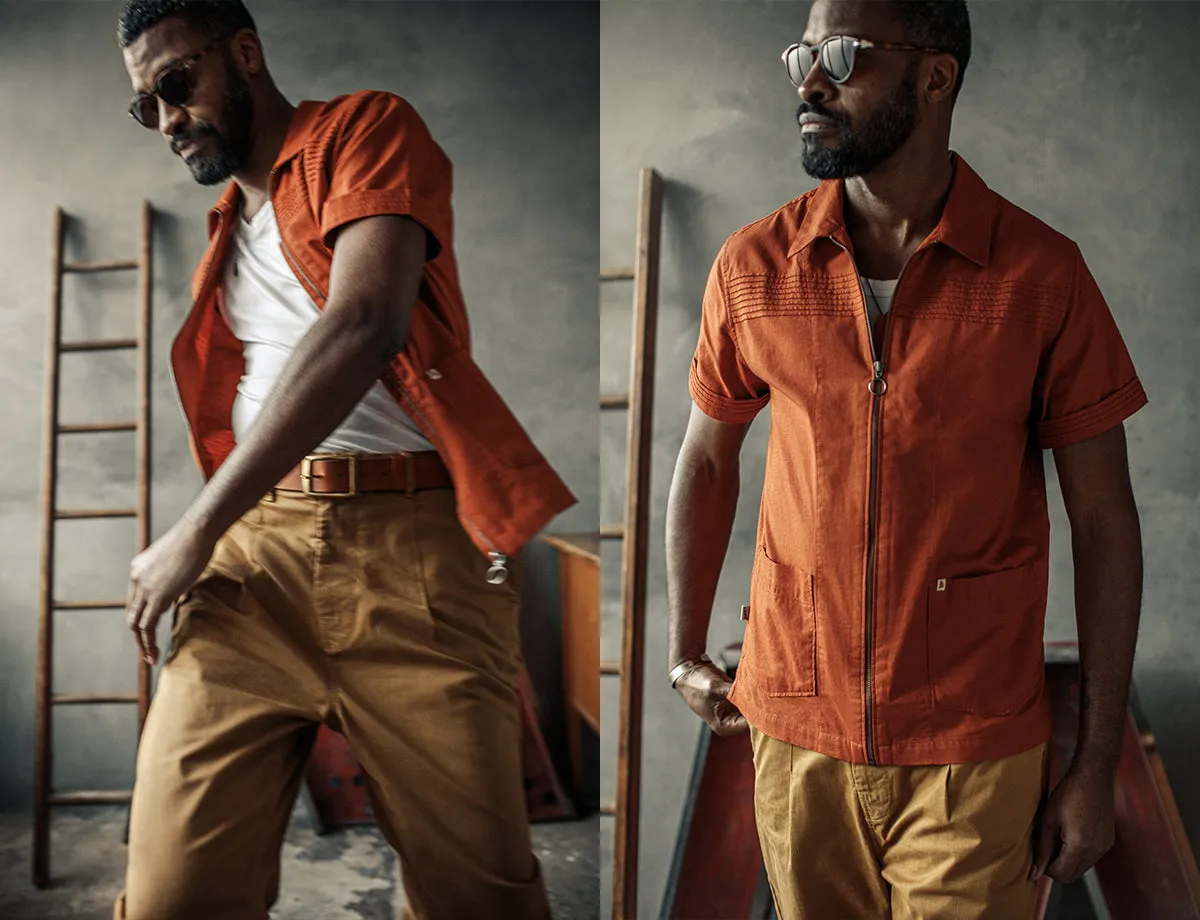 &SONS Cabana Shirt Burnt Orange