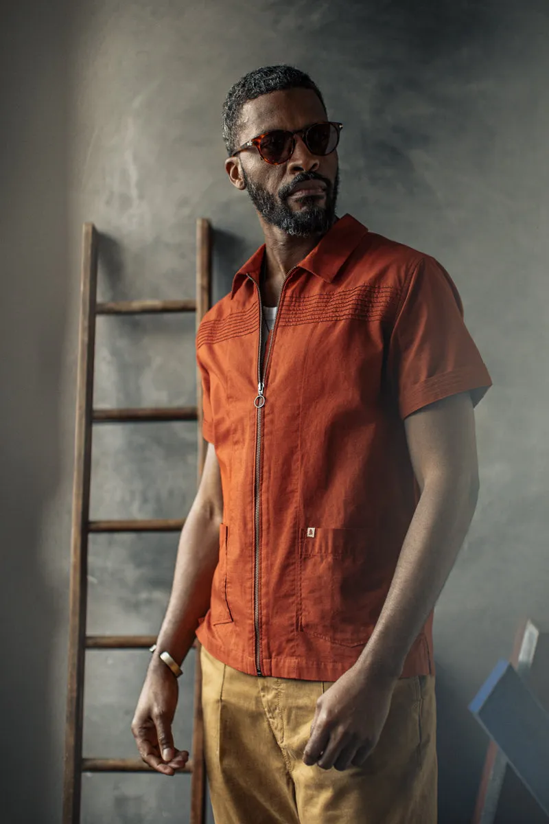 &SONS Cabana Shirt Burnt Orange