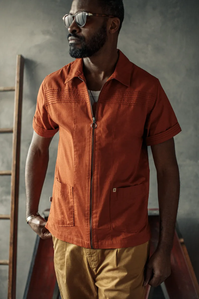 &SONS Cabana Shirt Burnt Orange