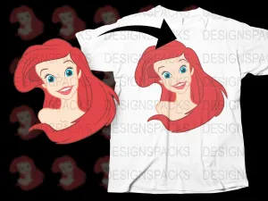 Ariel Red Haired Cartoon Graphic Print Png Digital Download