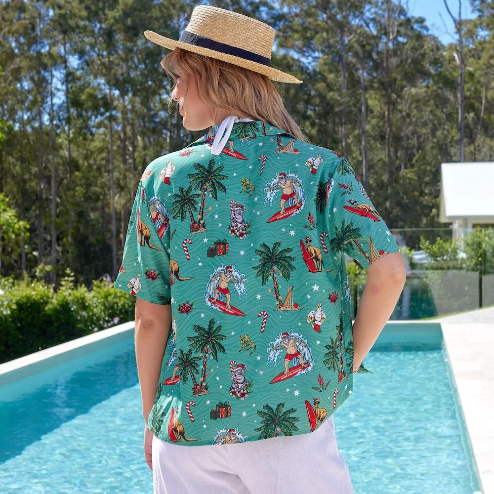 Aussie Christmas Green - Womens Festive Shirt