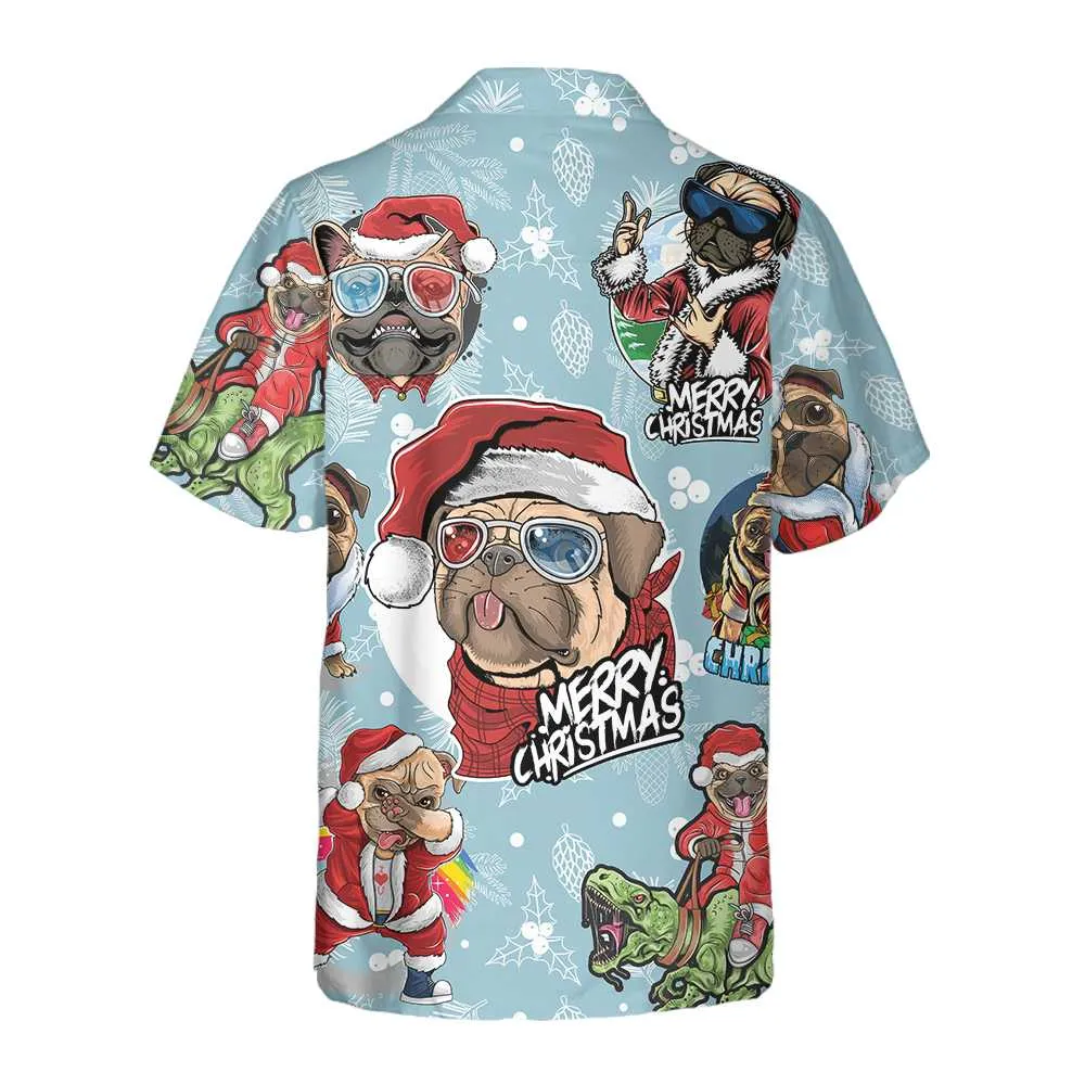 Awesome Xmas Pug Party Christmas Pug Hawaiian Shirt, Funny Christmas Gift For Pug Lover