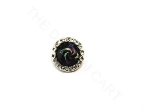 Black Geometric Design Acrylic Buttons