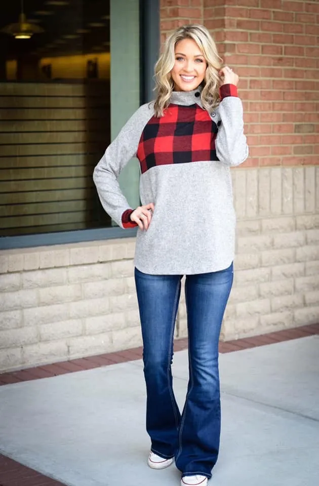Buffalo Plaid Pullover- T914