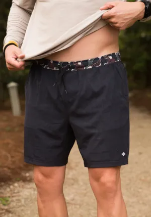 Burlebo Black Throwback Camo Athletic Shorts