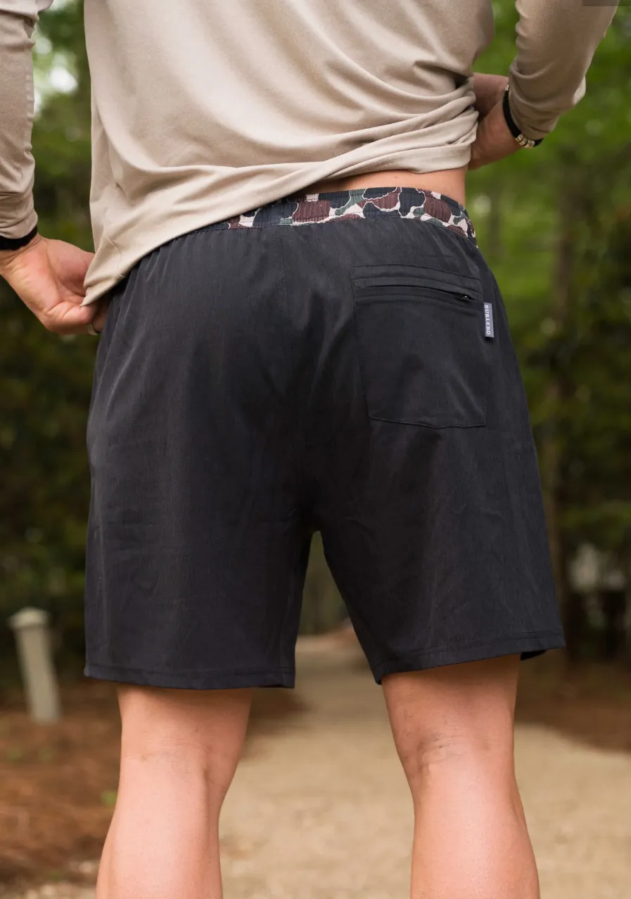 Burlebo Black Throwback Camo Athletic Shorts