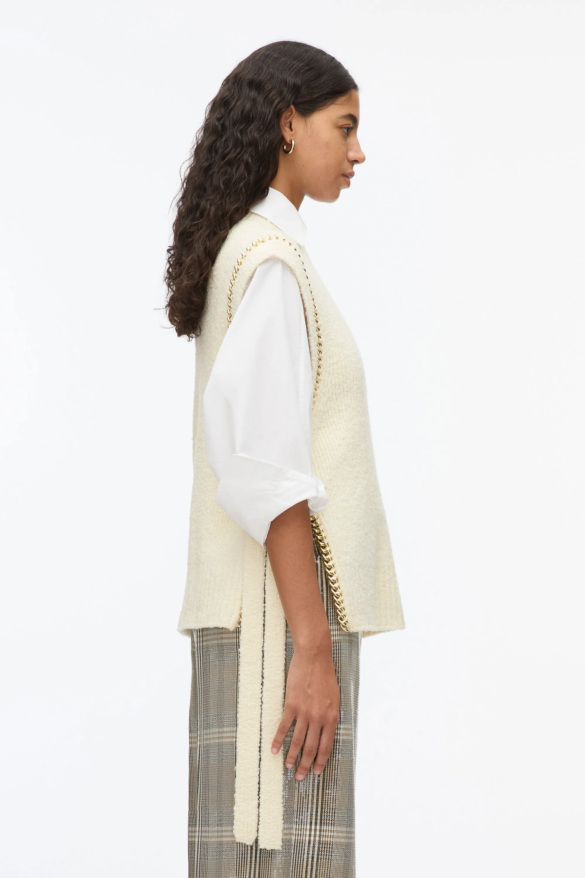 Chainlink Bouclé Mockneck Vest
