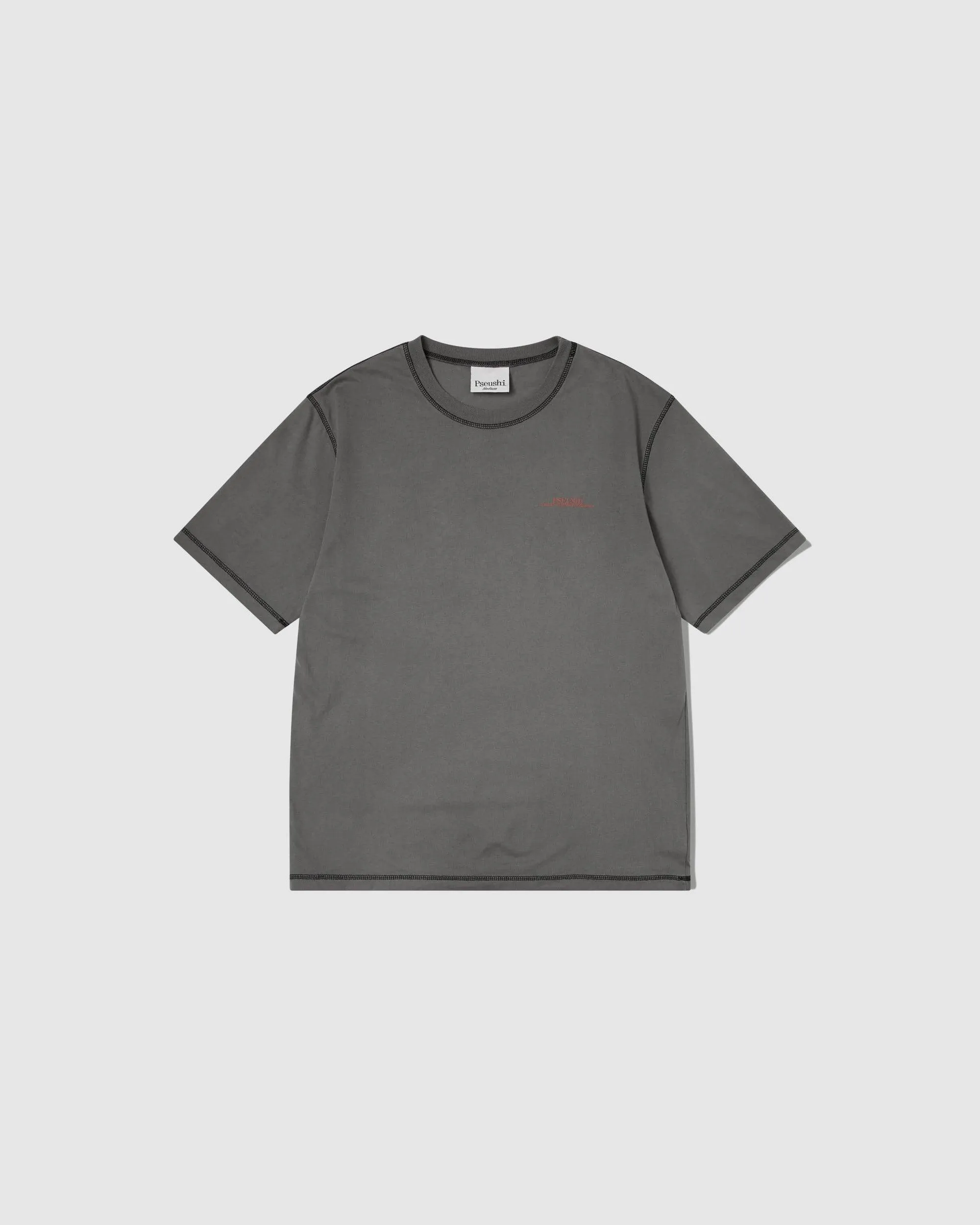 Contrast Stitch SS Tee Warm Grey