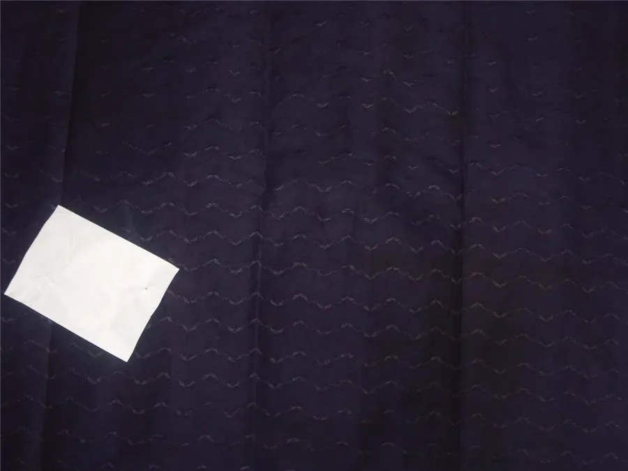 cotton organdy fabric leno dobby curvy zigzag design 44&quot; navy blue