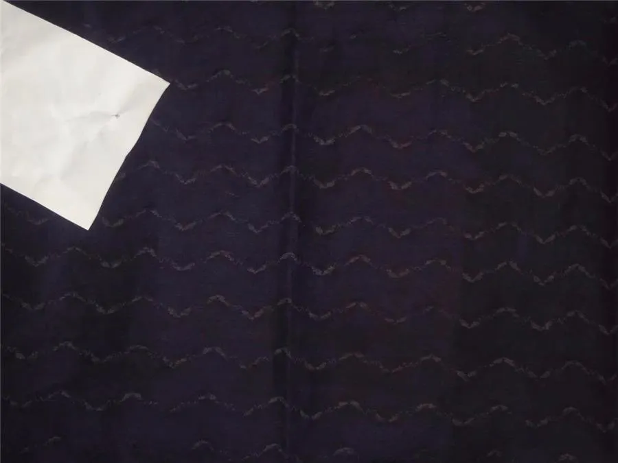 cotton organdy fabric leno dobby curvy zigzag design 44&quot; navy blue