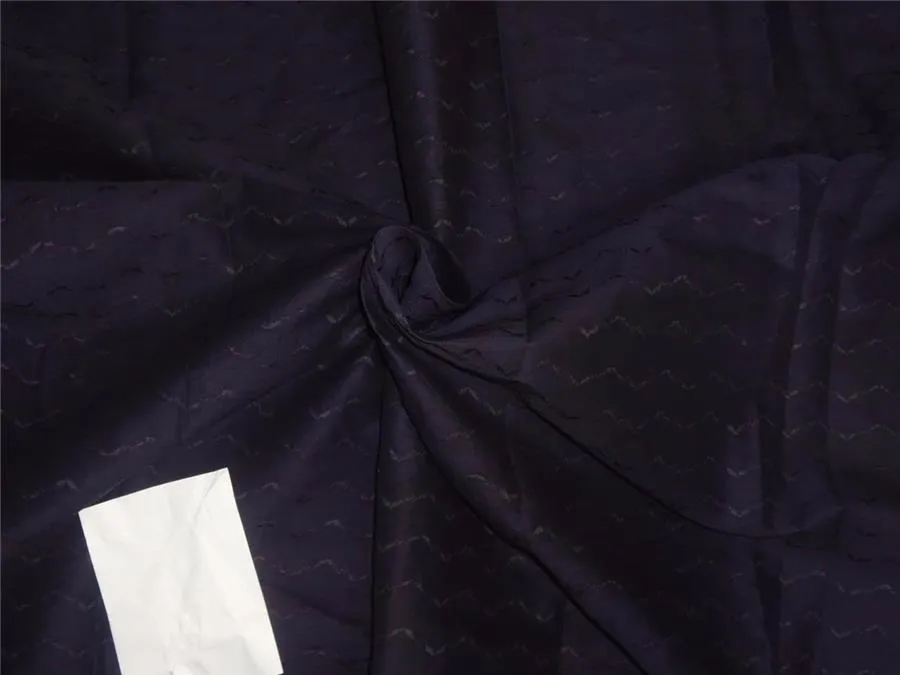 cotton organdy fabric leno dobby curvy zigzag design 44&quot; navy blue