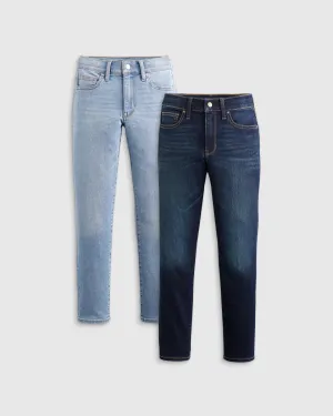 Cotton Stretch Taper Jeans 2-Pack