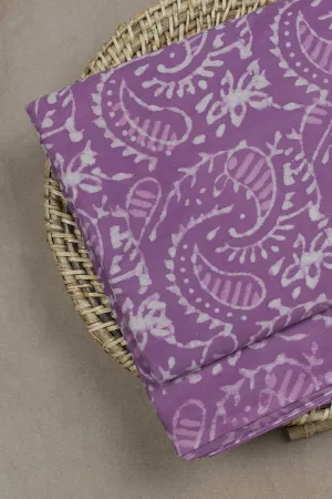 Cream Floral Design Dabu Cotton Fabric