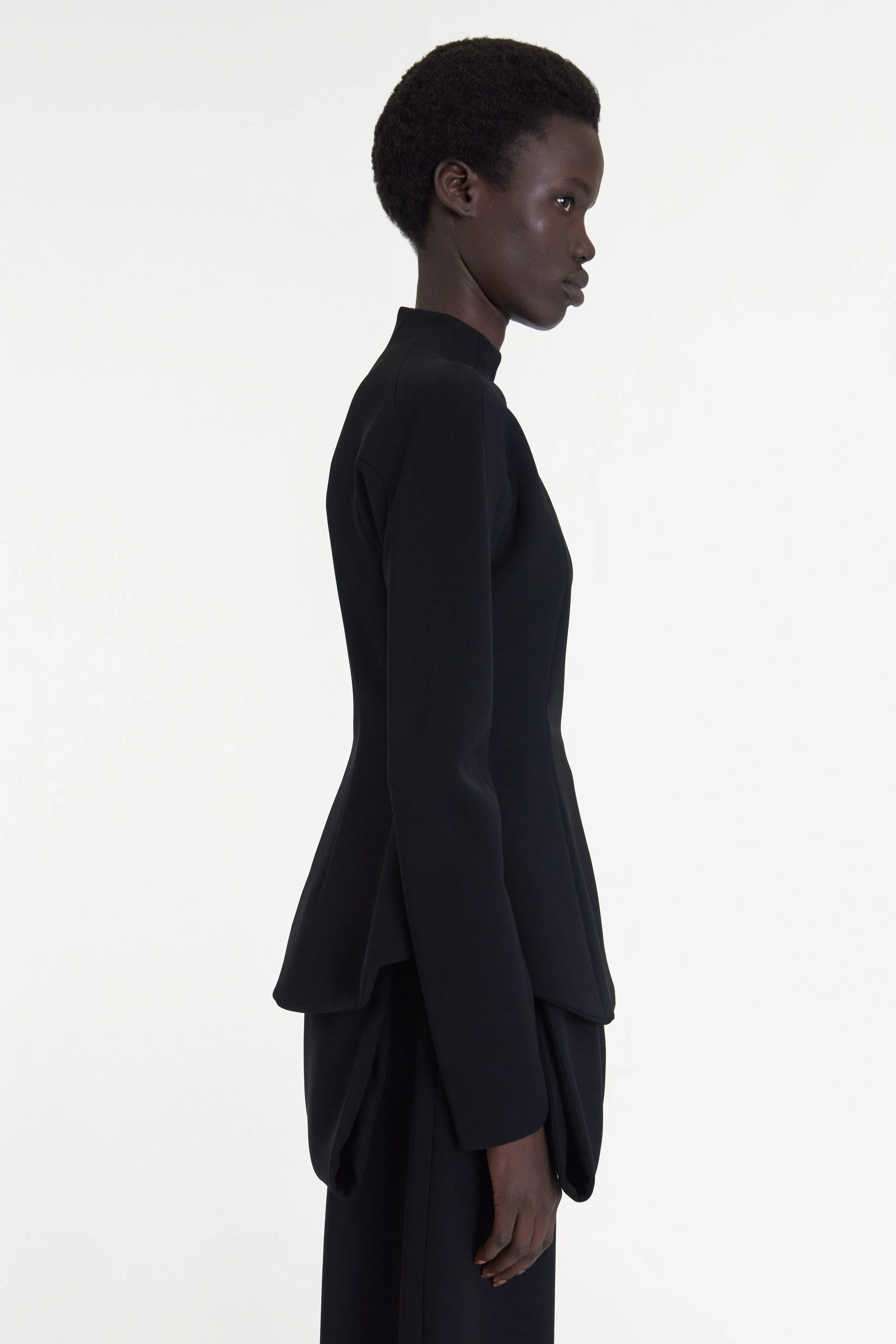 Curved Hem Top Black