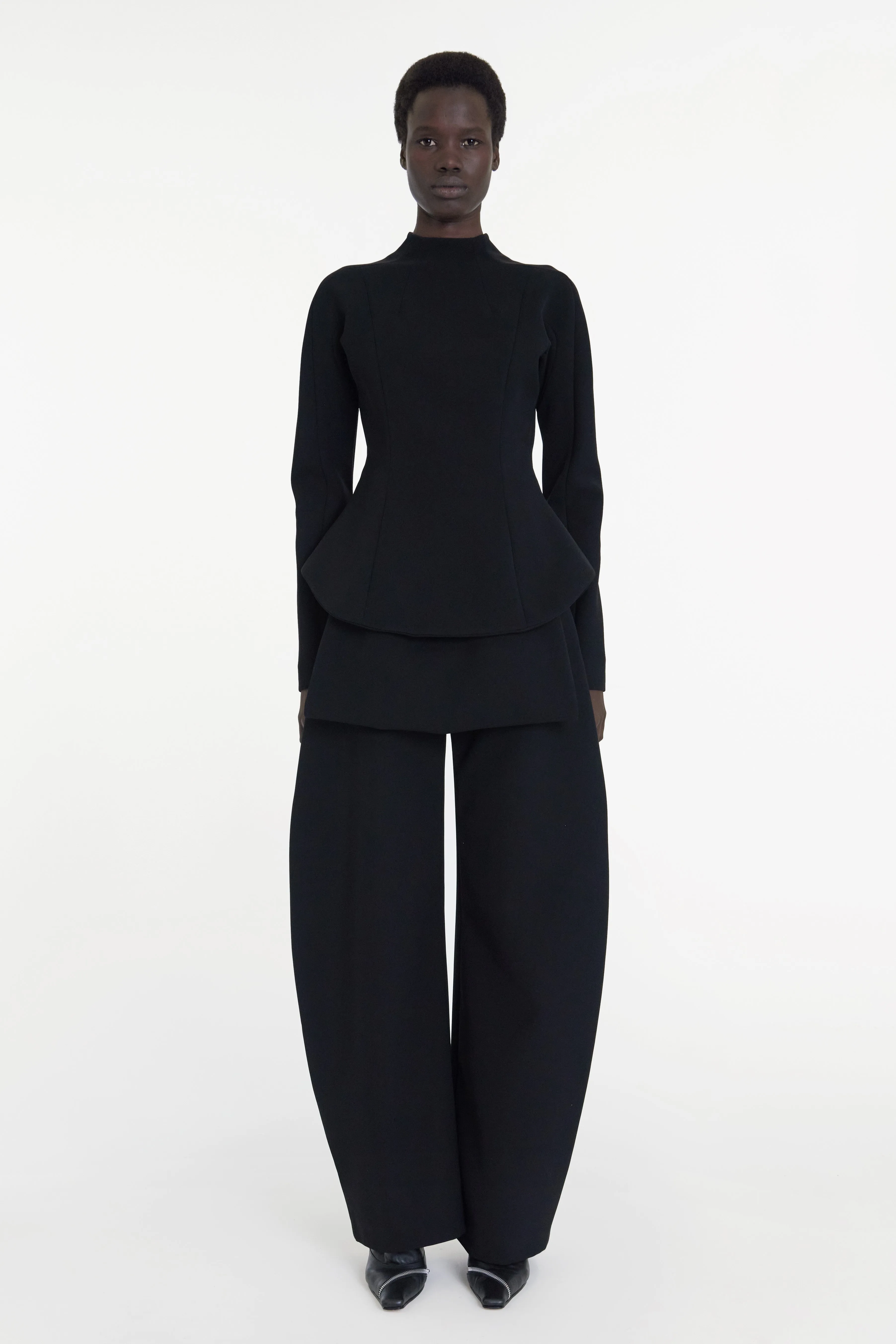 Curved Hem Top Black