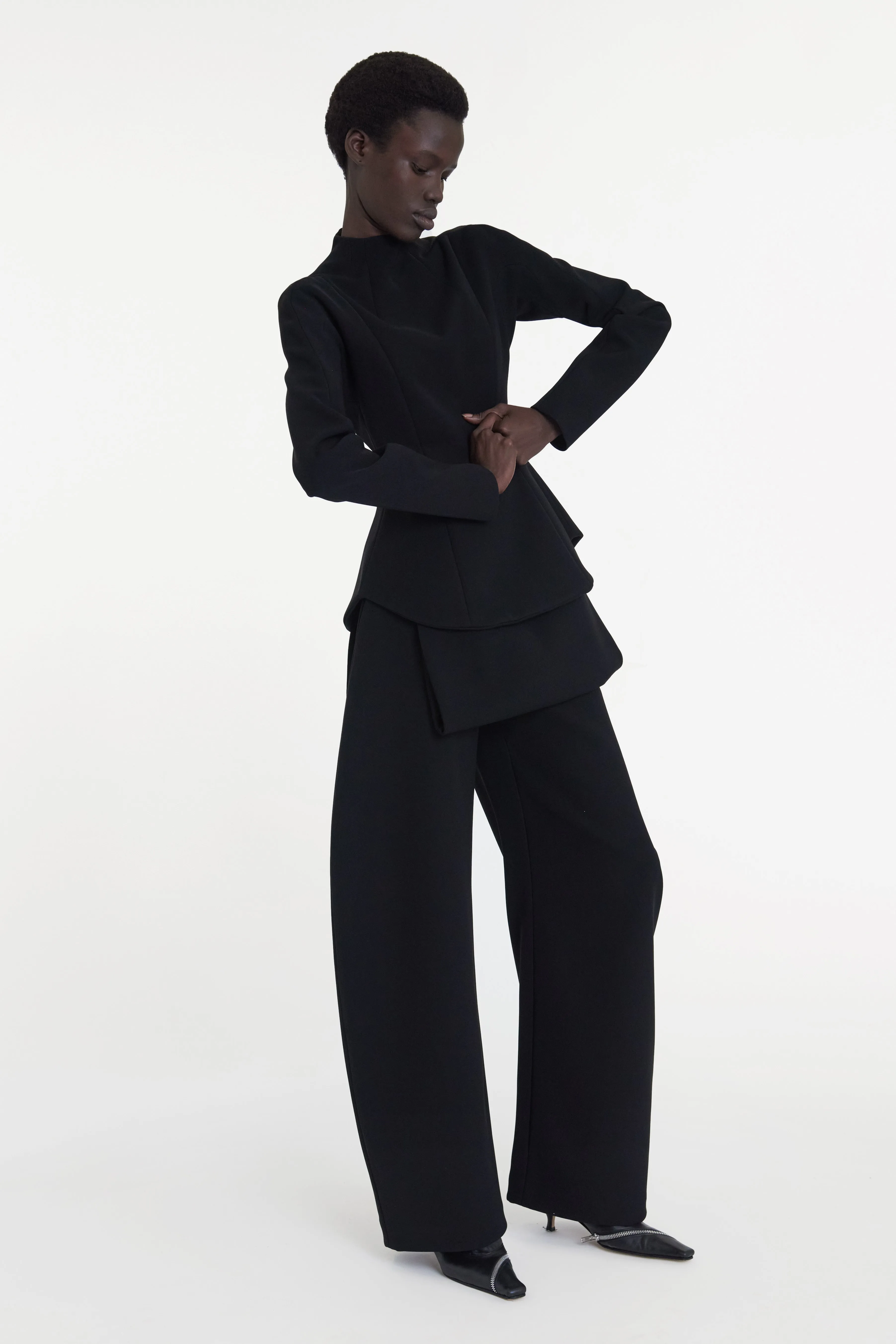Curved Hem Top Black