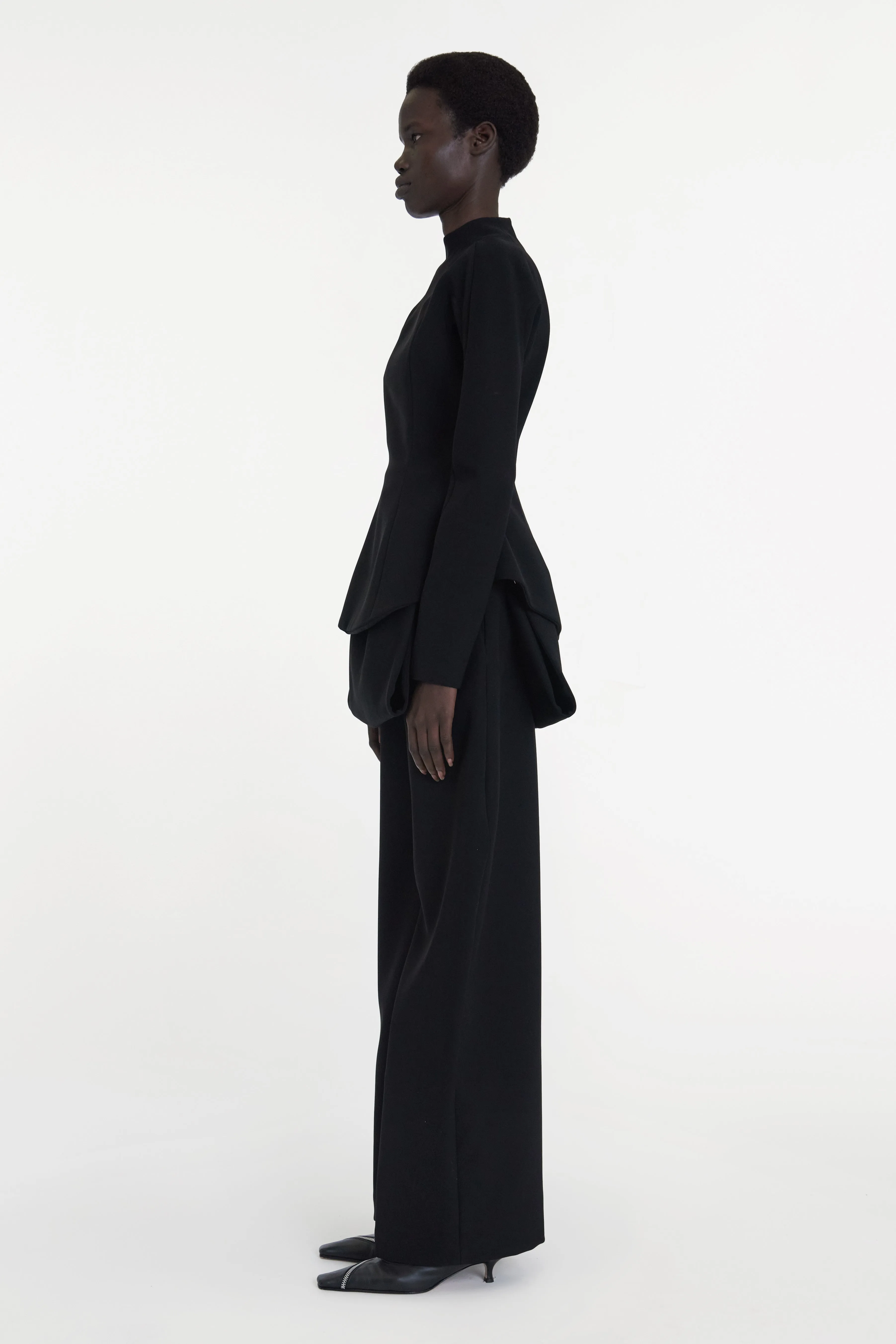 Curved Hem Top Black