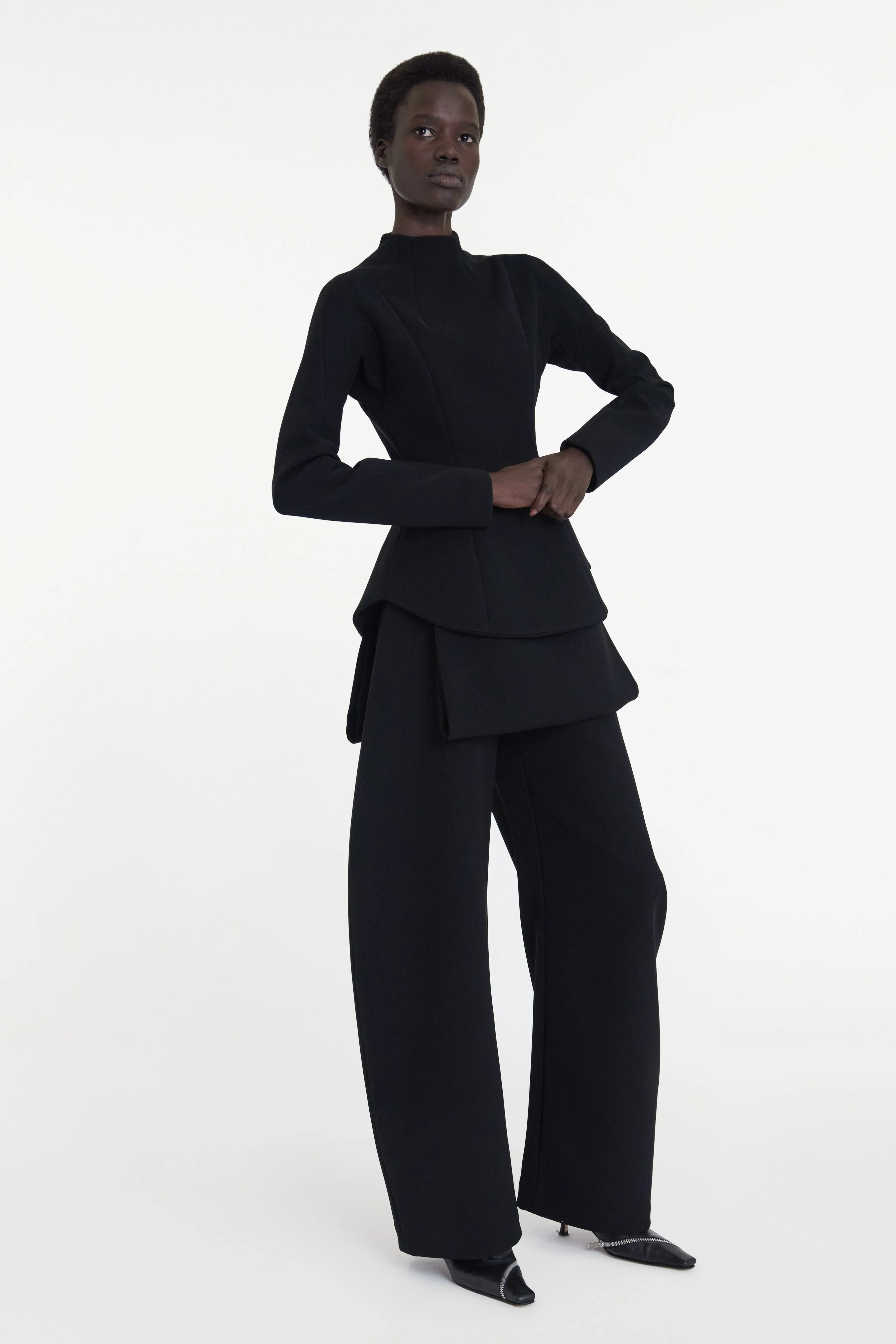 Curved Hem Top Black