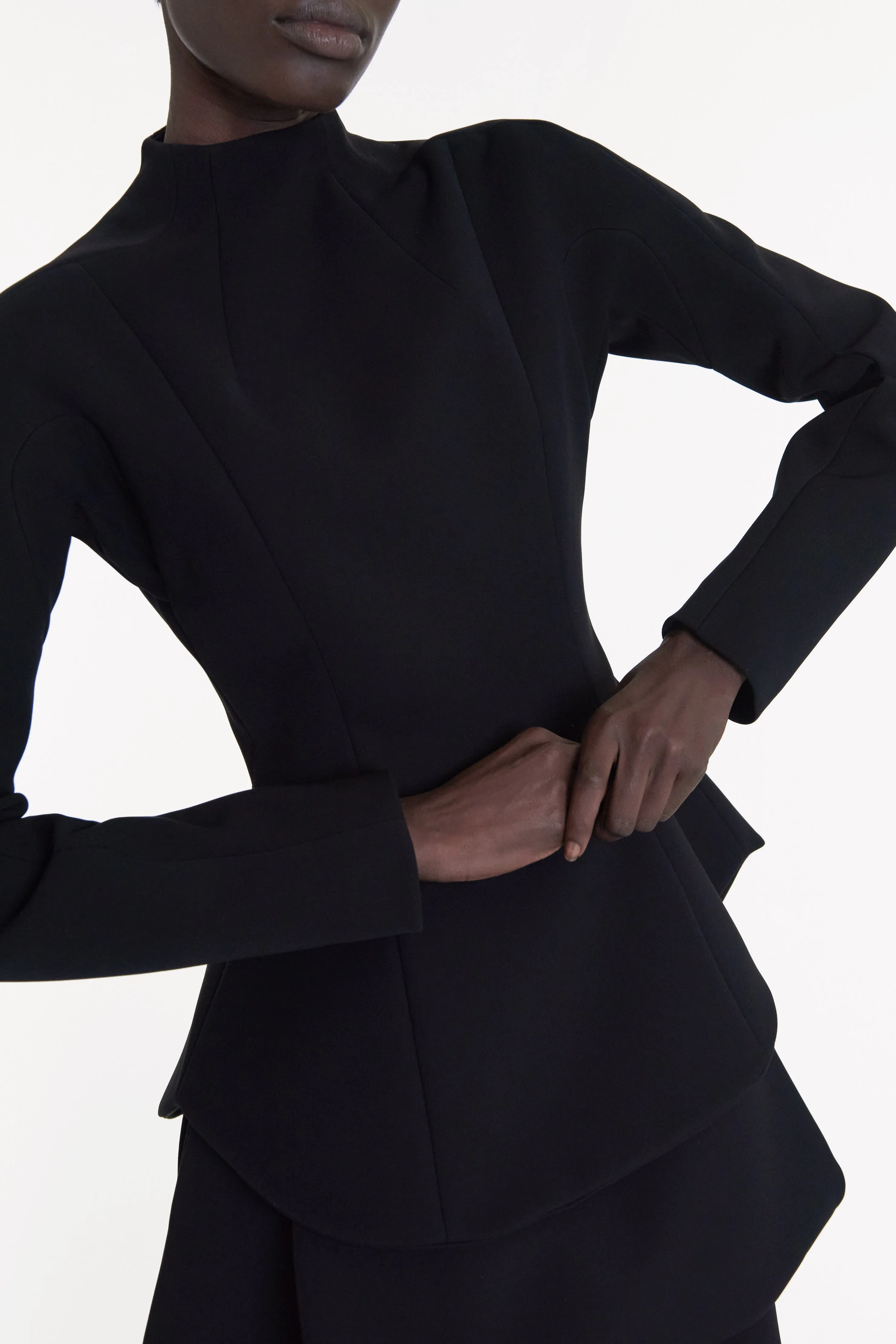 Curved Hem Top Black