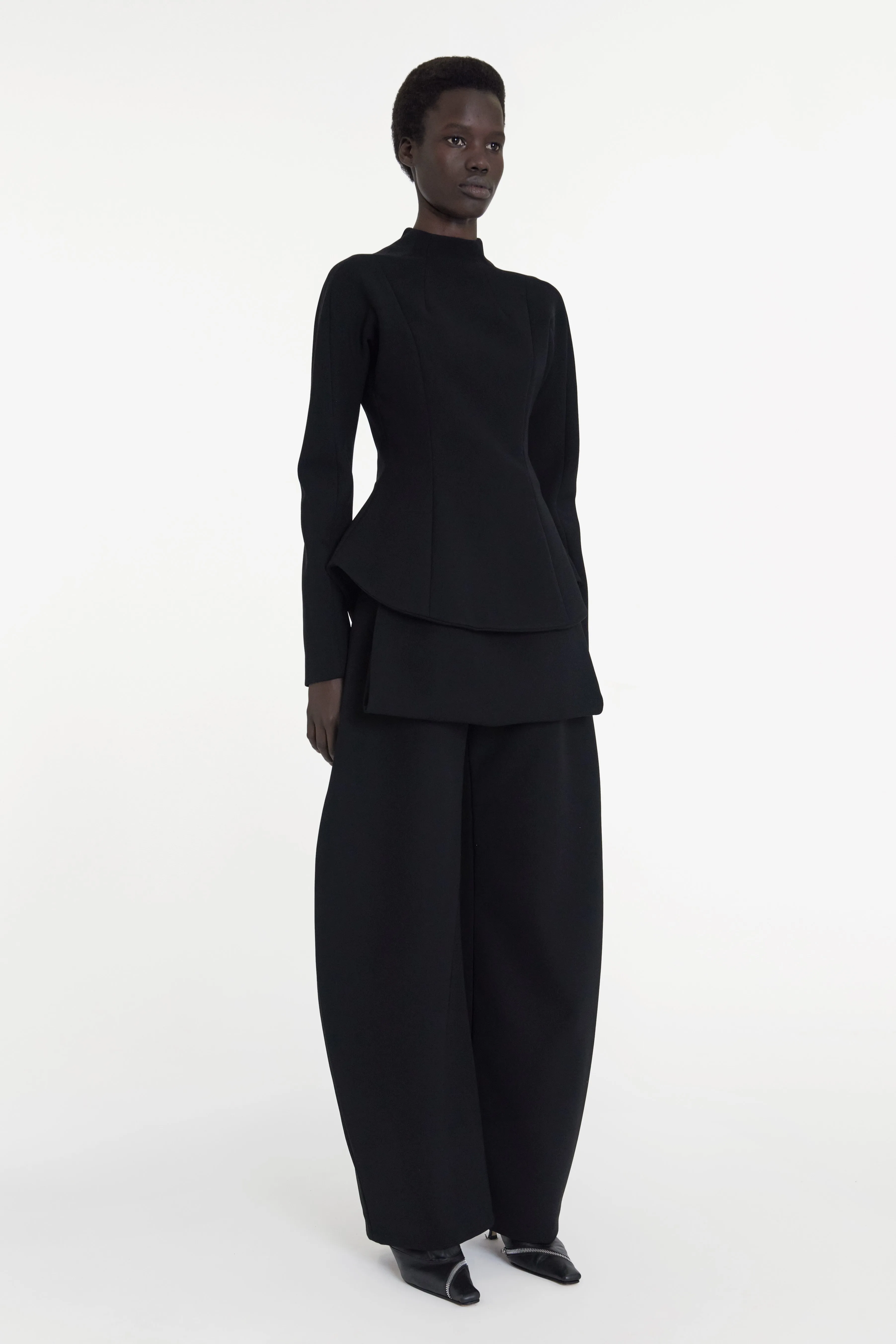 Curved Hem Top Black