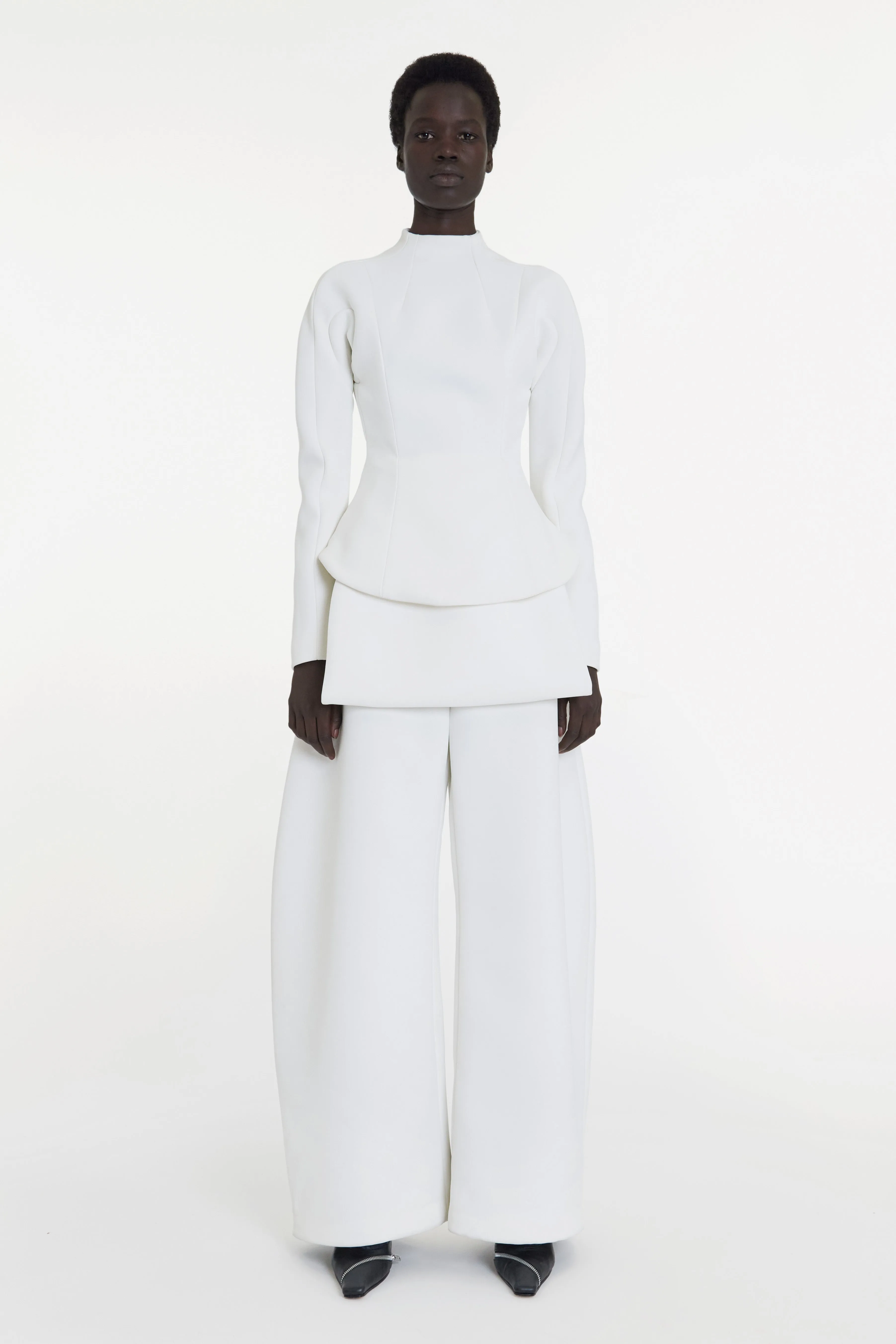 Curved Hem Top White
