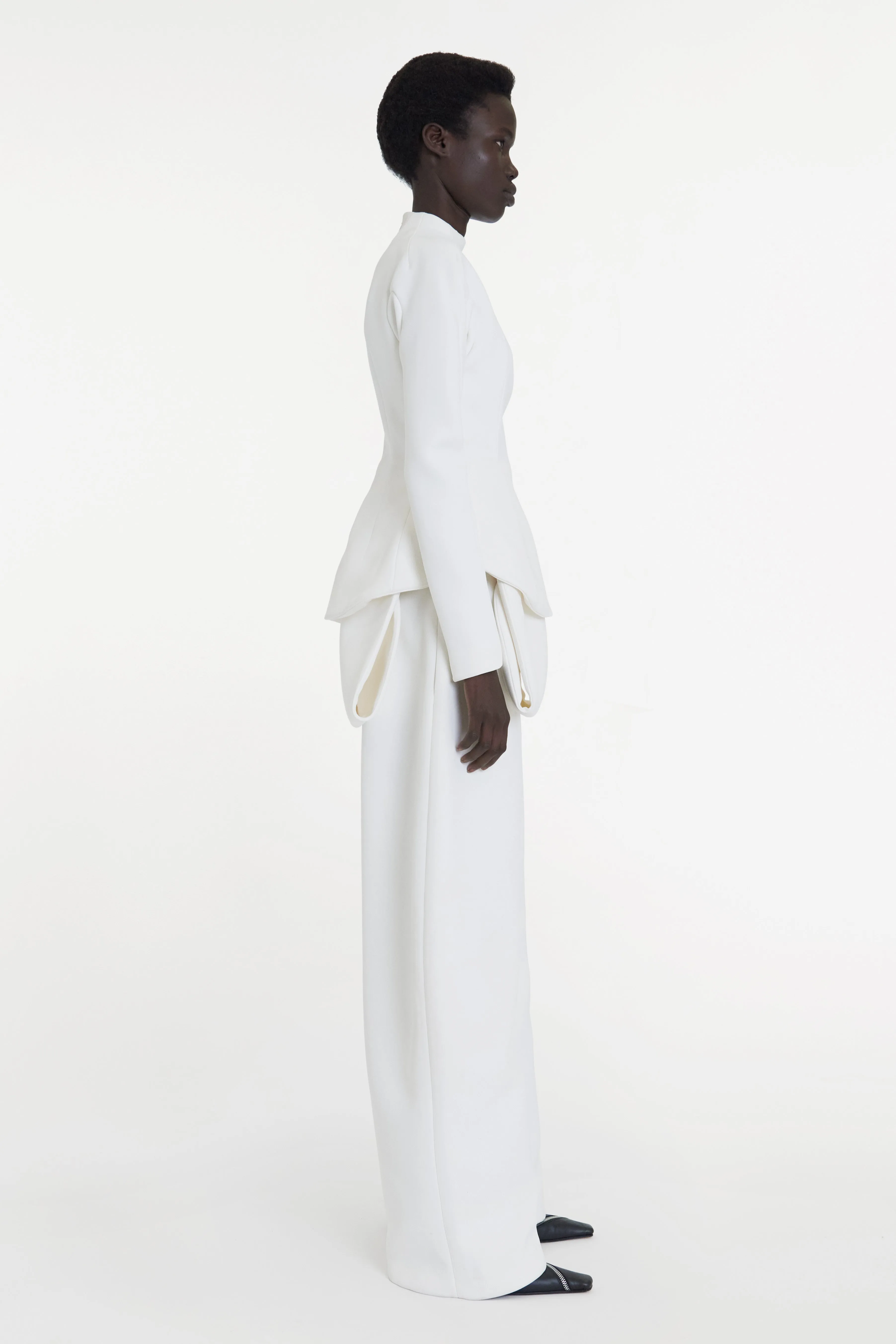 Curved Hem Top White