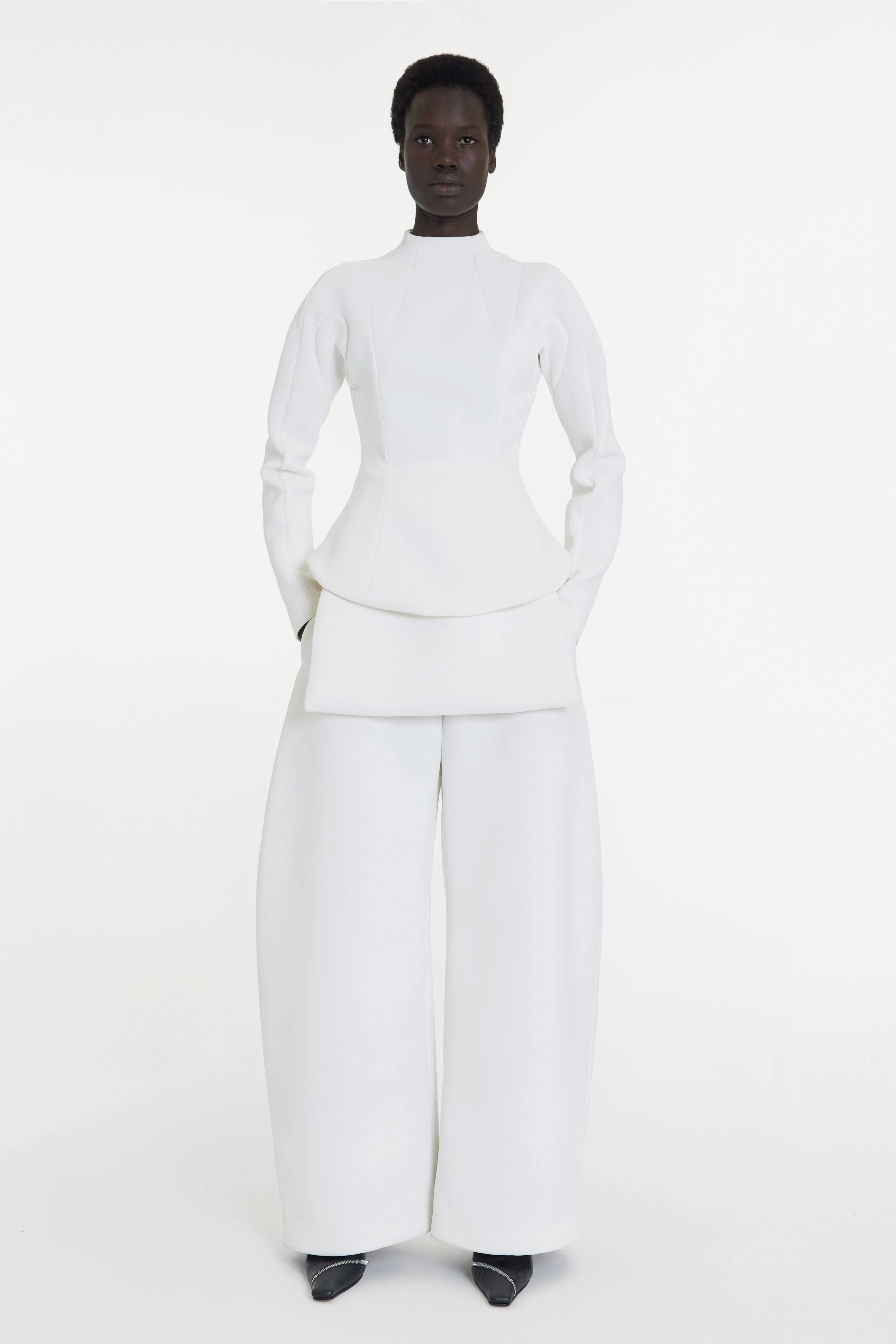 Curved Hem Top White