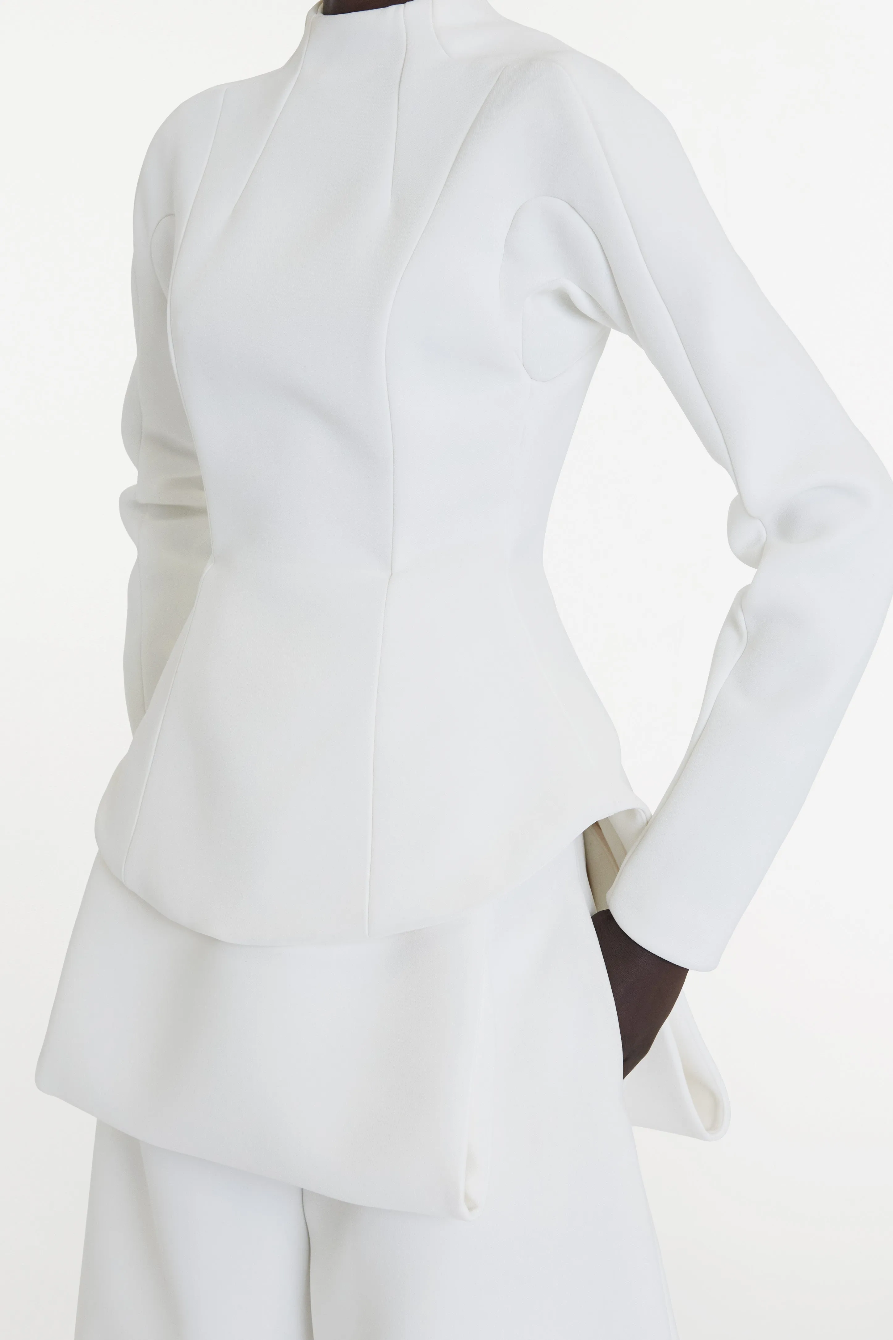 Curved Hem Top White