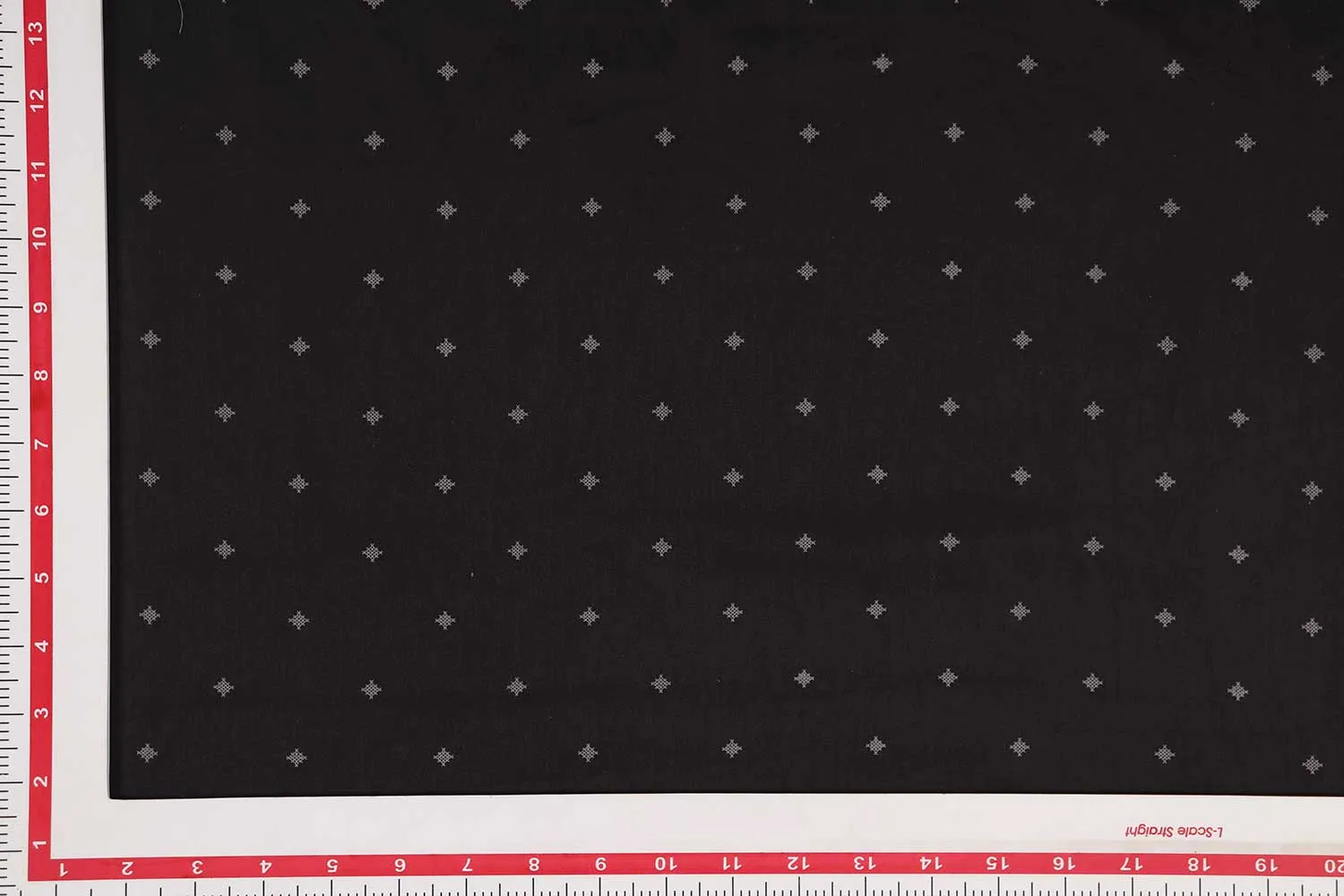 Dark Blue Motifs Printed Cotton Satin Fabric