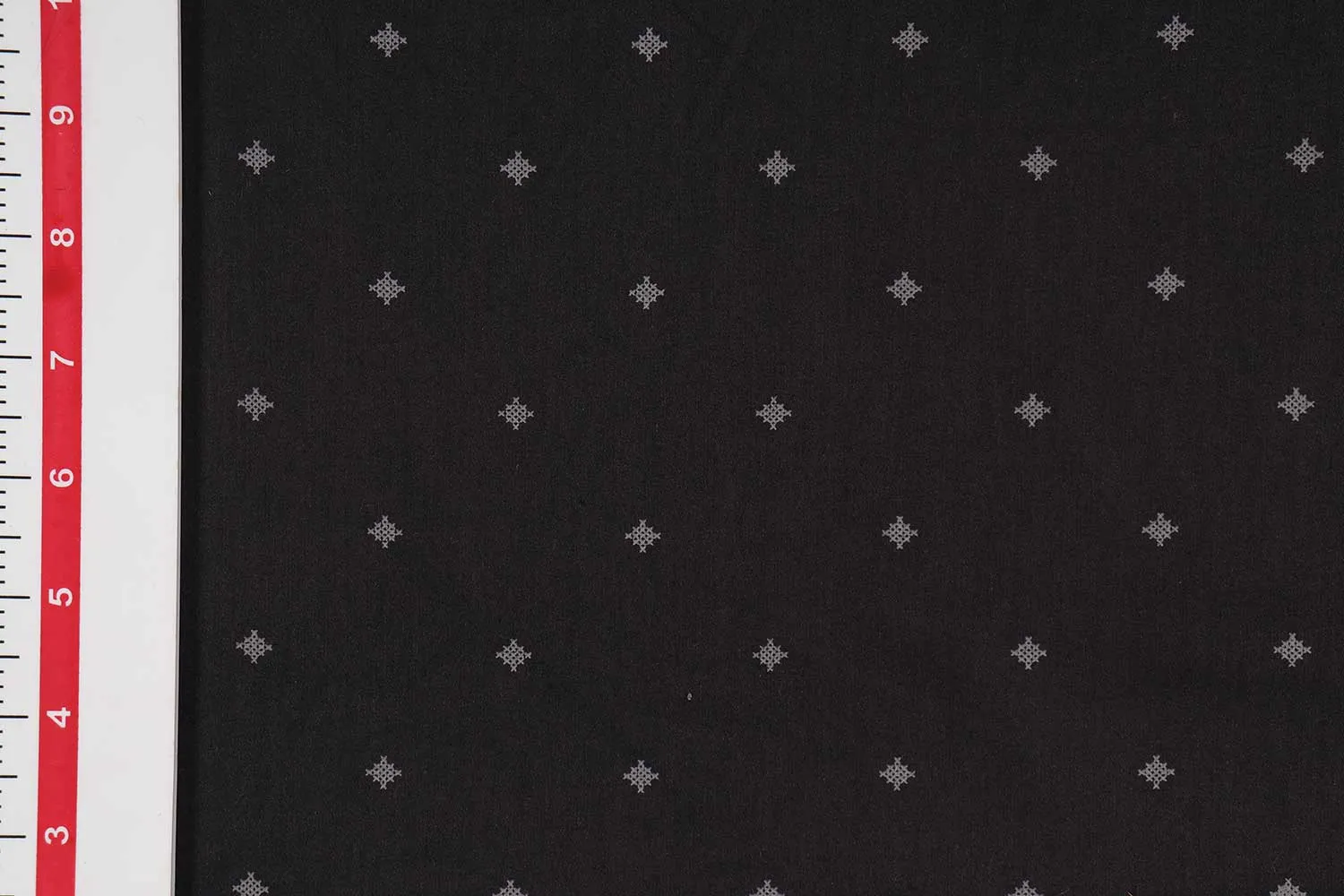 Dark Blue Motifs Printed Cotton Satin Fabric