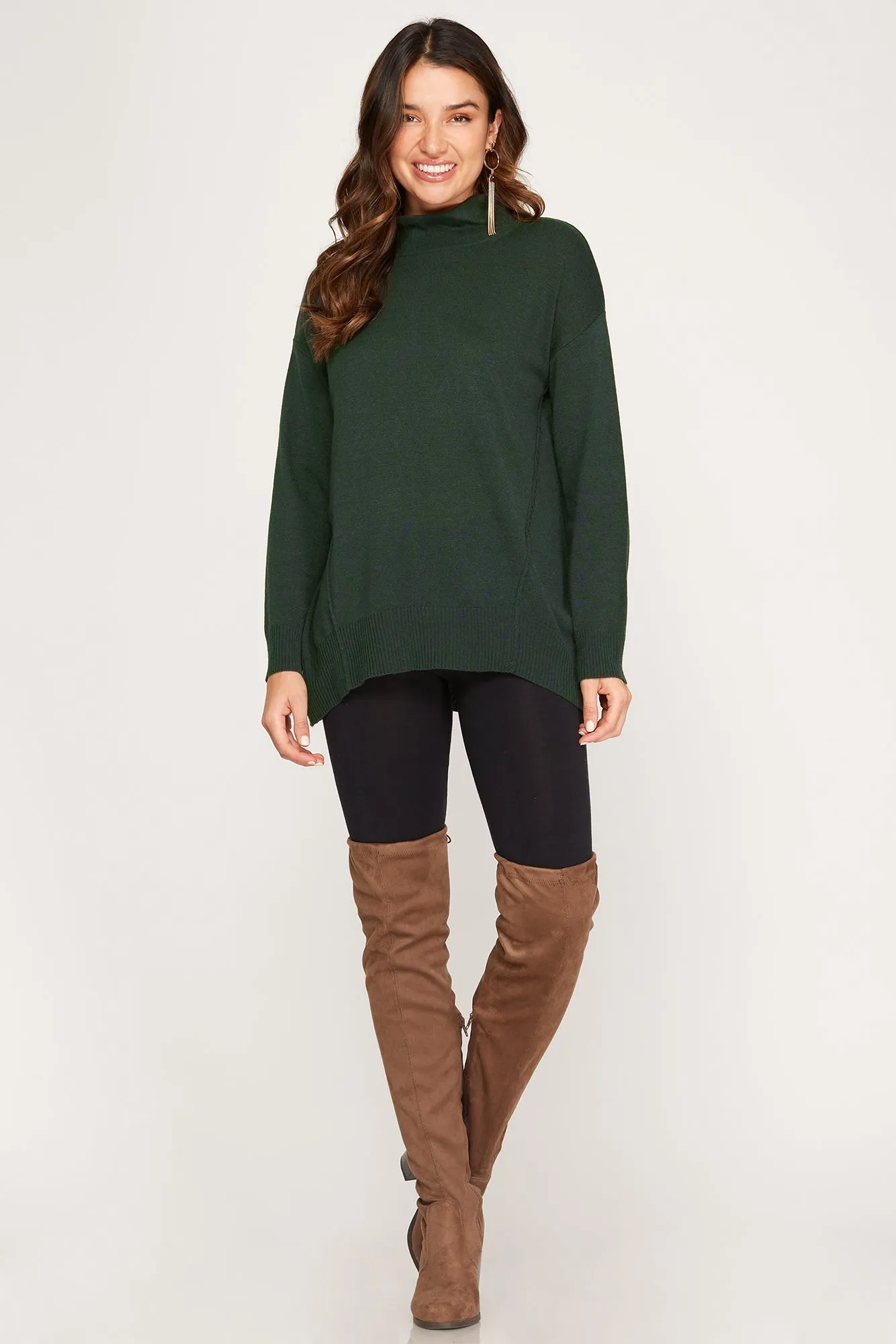 Forrest Green Mock Neck Sweater
