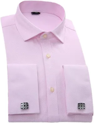 French Cuff Button Men Dress Shirt with Cufflinks Wedding Shirt Tuxedo Business Shirt