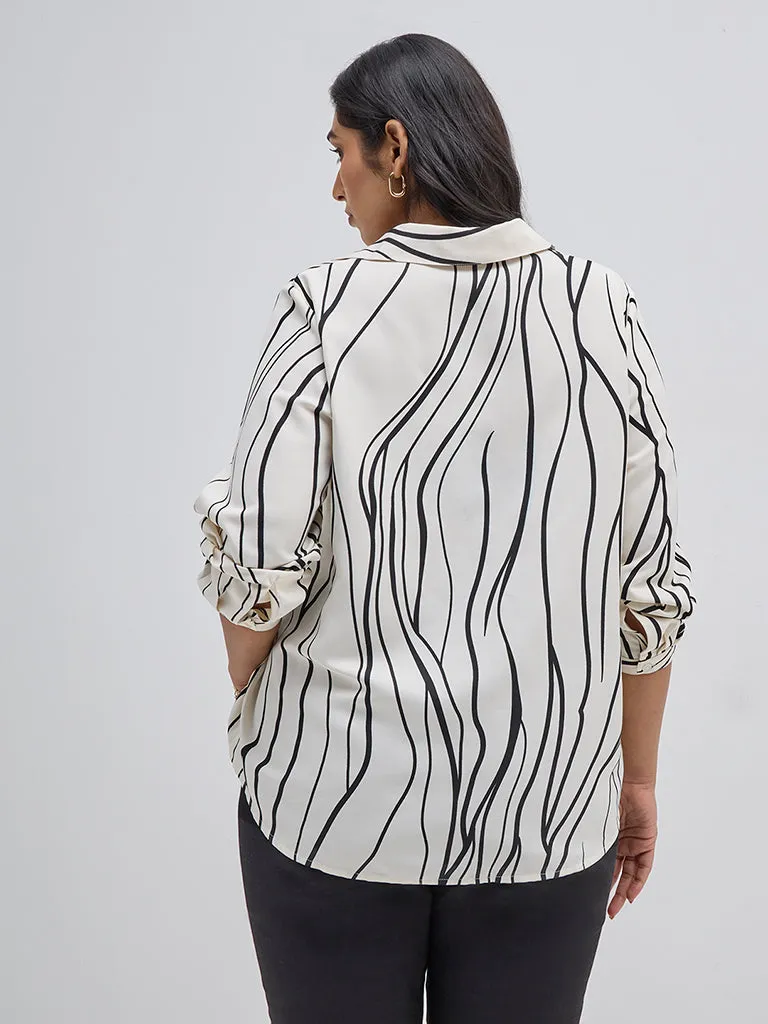 Gia Off-White Printed Shirt