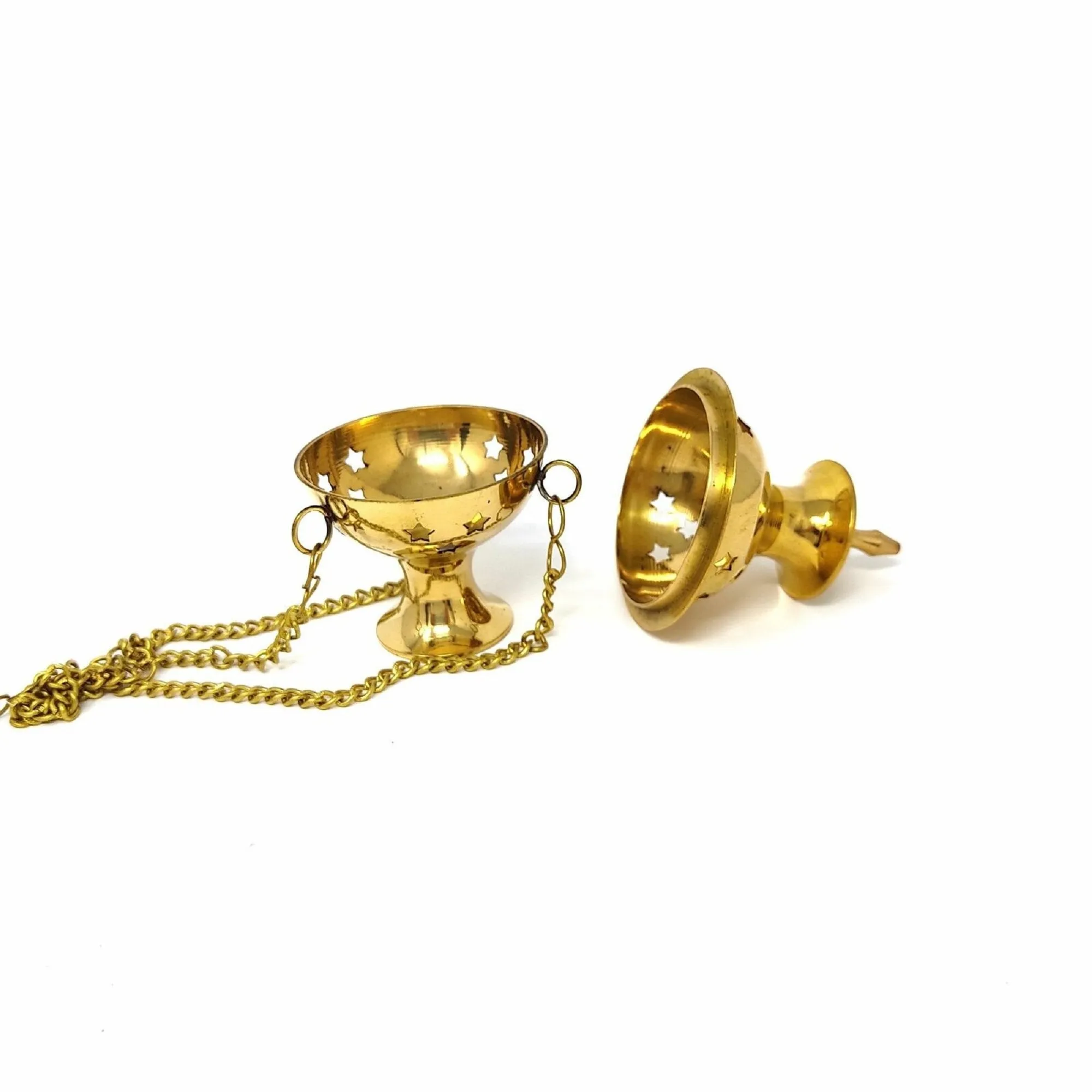 Hanging Brass Burner for Cone Incense and Resins-  4", 6" and 8"