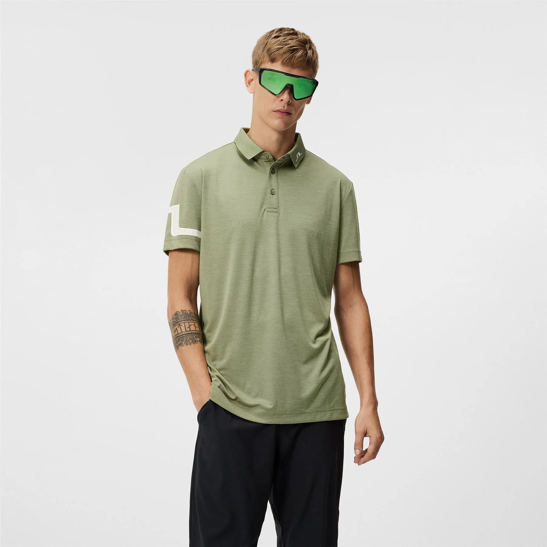 Heath Regular Fit TX Jersey Polo Oil Green Melange - SS24