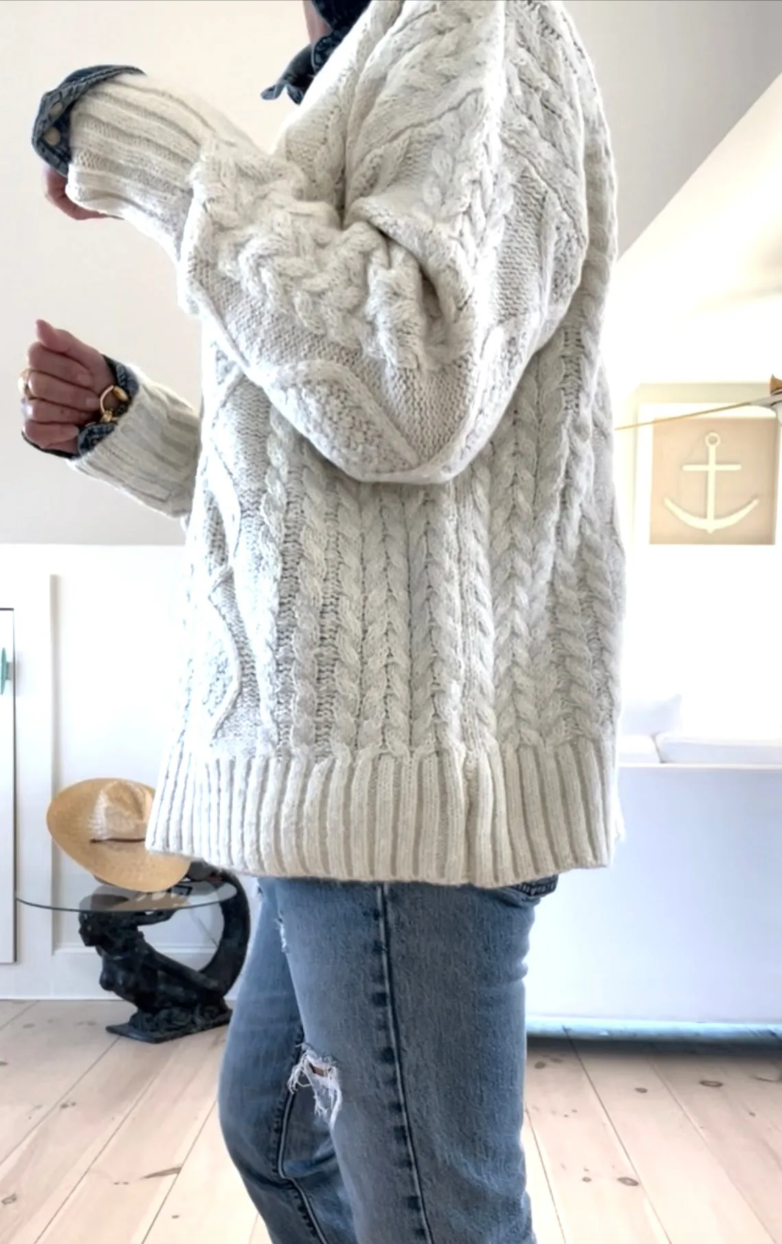 Heavy Super Soft Oversized Classic Fisherman  Ivory