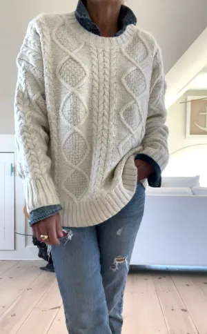 Heavy Super Soft Oversized Classic Fisherman  Ivory