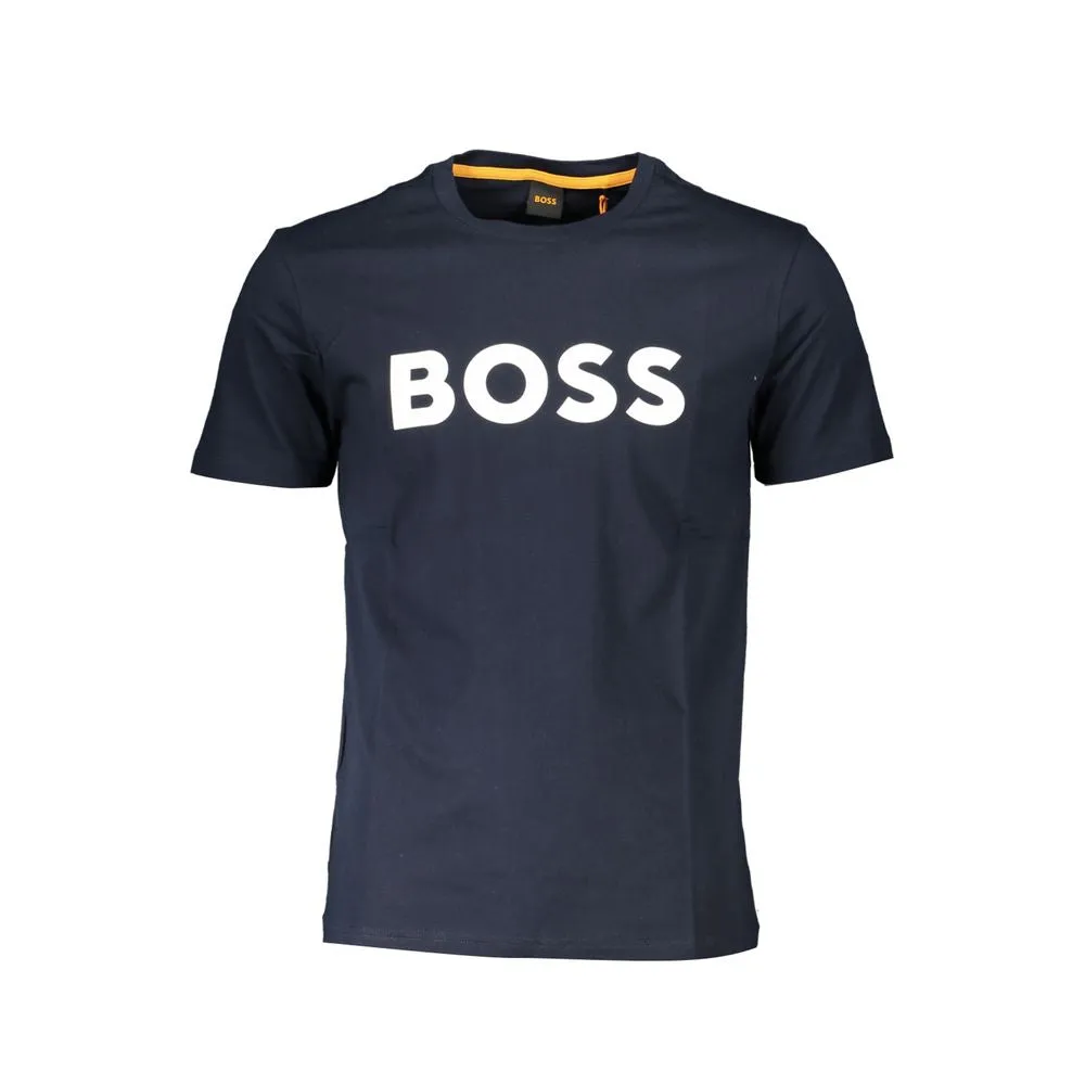 Hugo Boss Blue Cotton Men T-Shirt