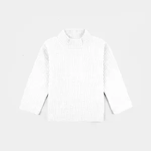 Kids Unisex Turtle Neck T-Shirt-White