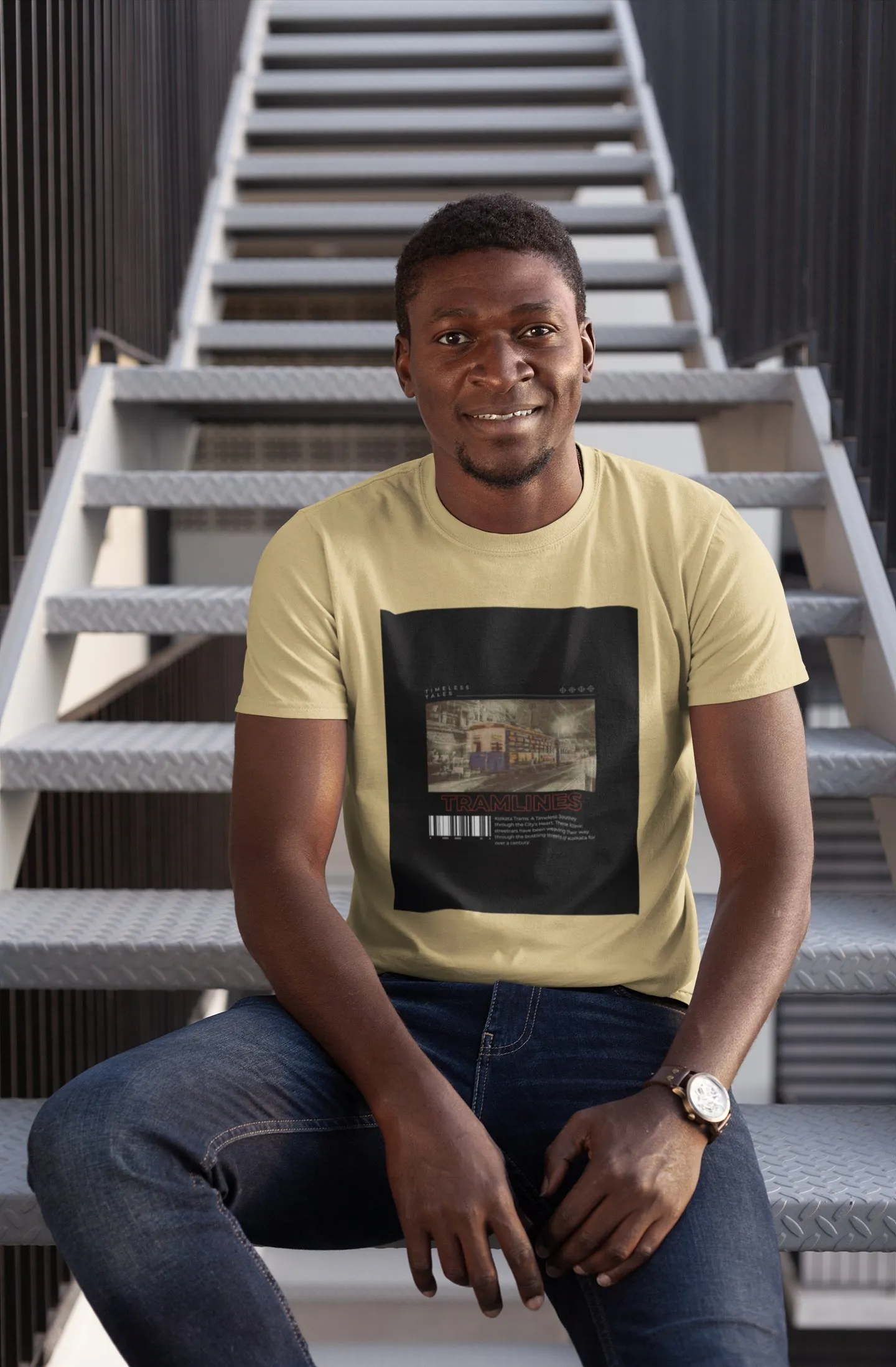 Kolkata Trams Timeless Tales Summer T-shirt For Men