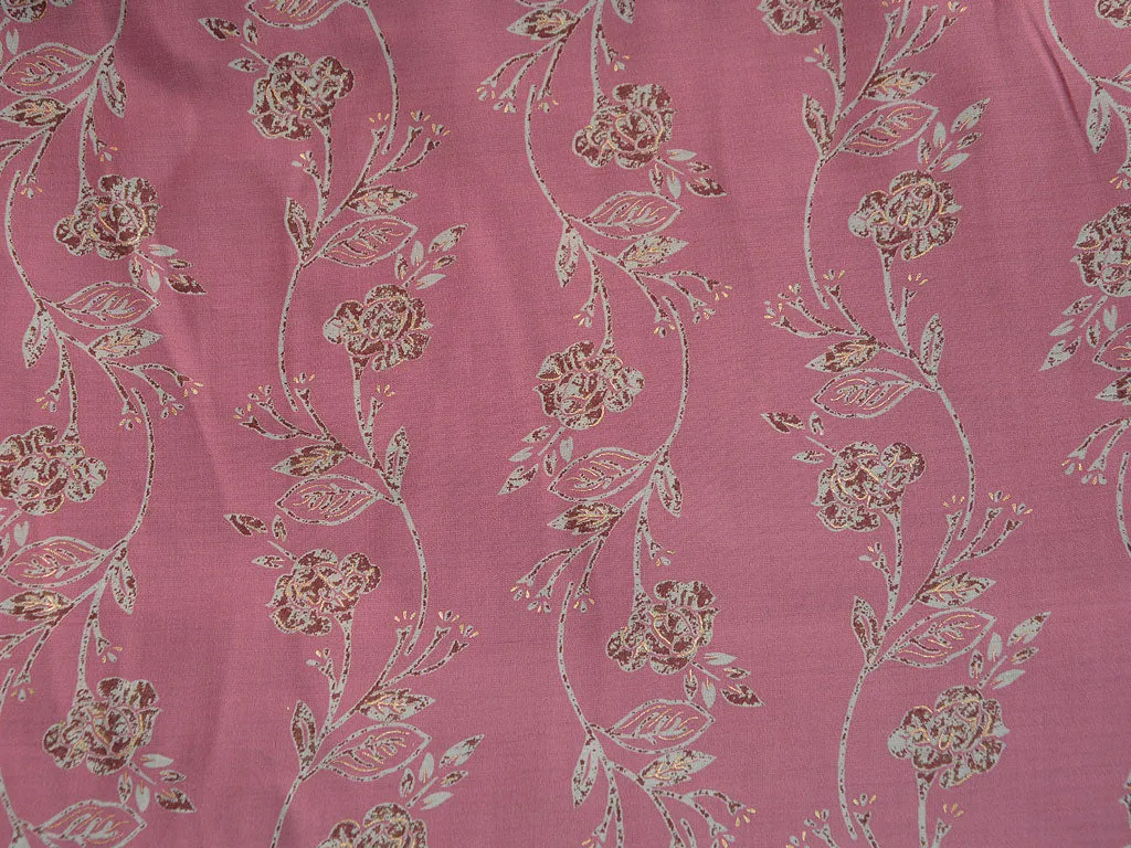 Light Pink Floral Premium Modal Chanderi Silk Fabric