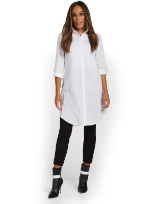 Madison Button-Down Long Tunic Shirt