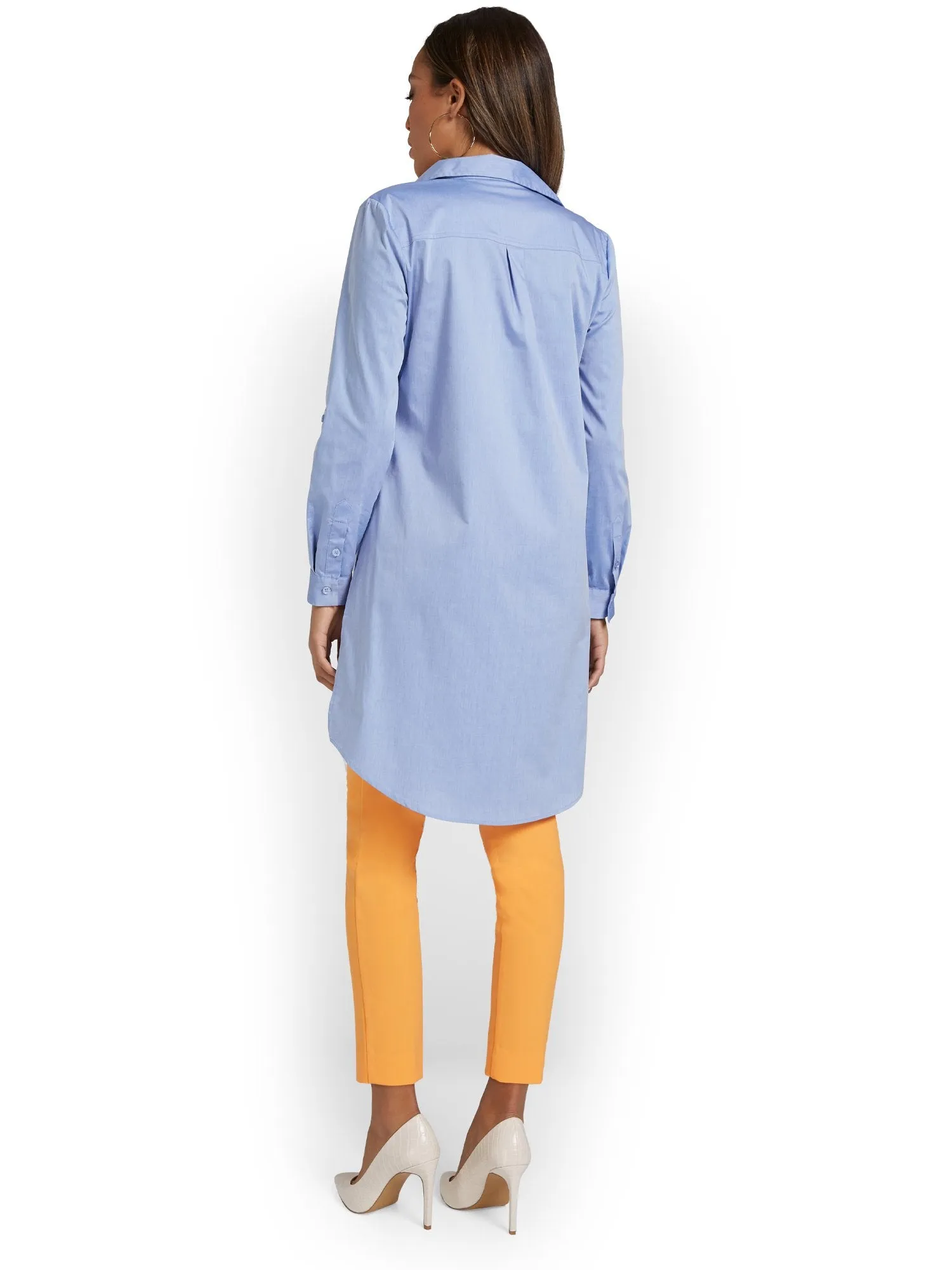 Madison Button-Down Long Tunic Shirt