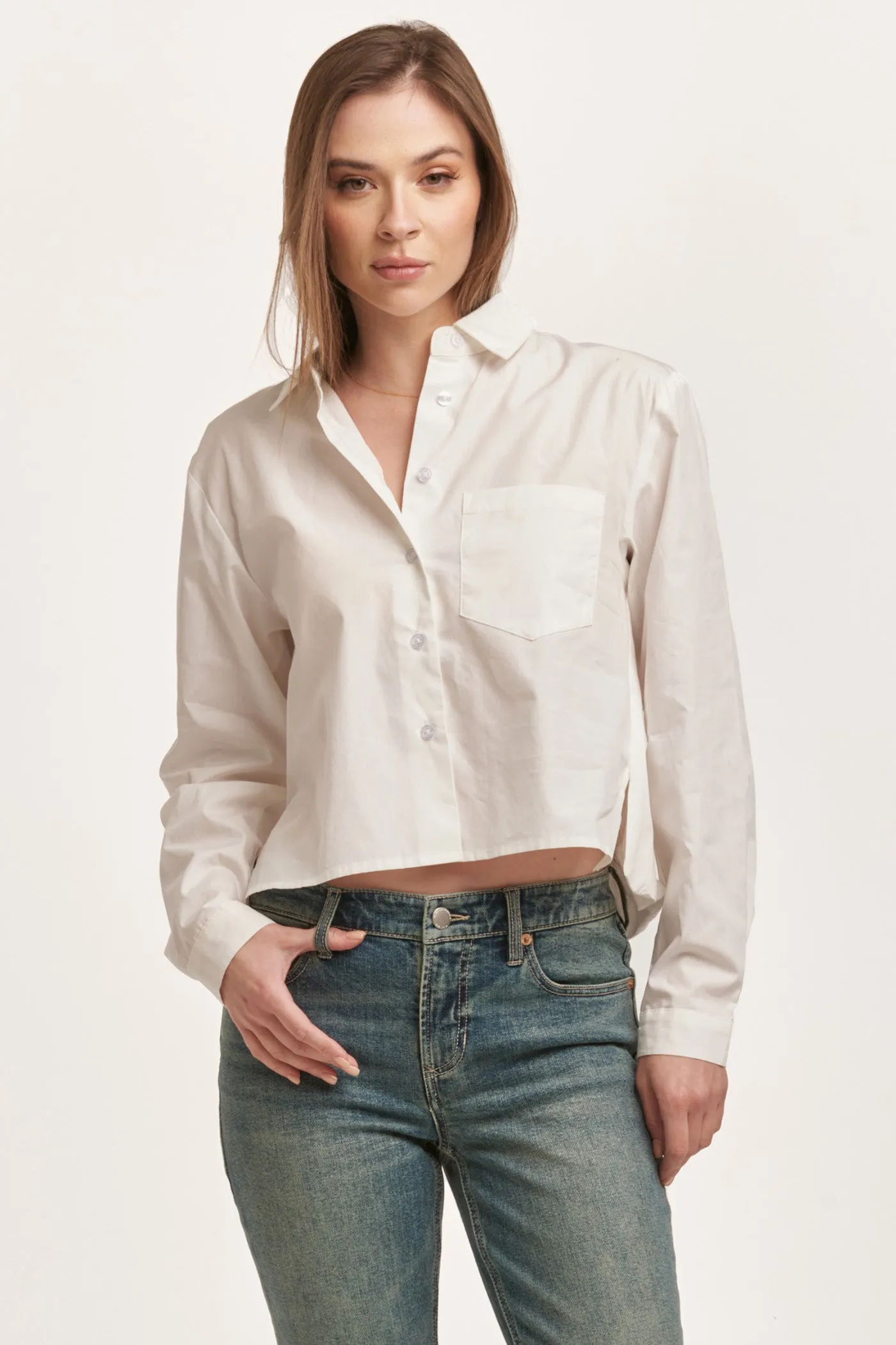MARIBEL BACK PLEAT SHIRT WHITE