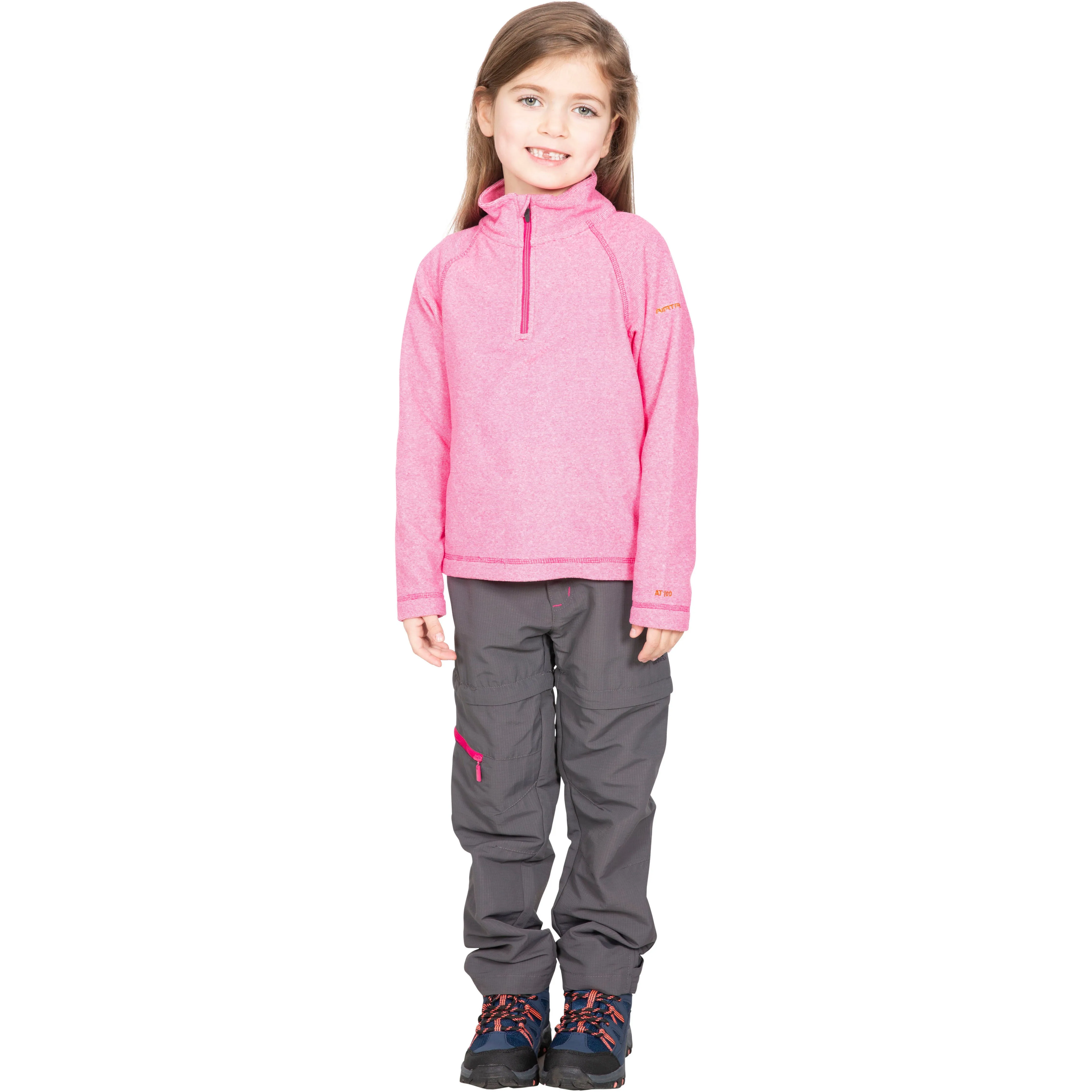 Meadows Girls' 1/2 Zip Fleece Jumper in Pink Lady