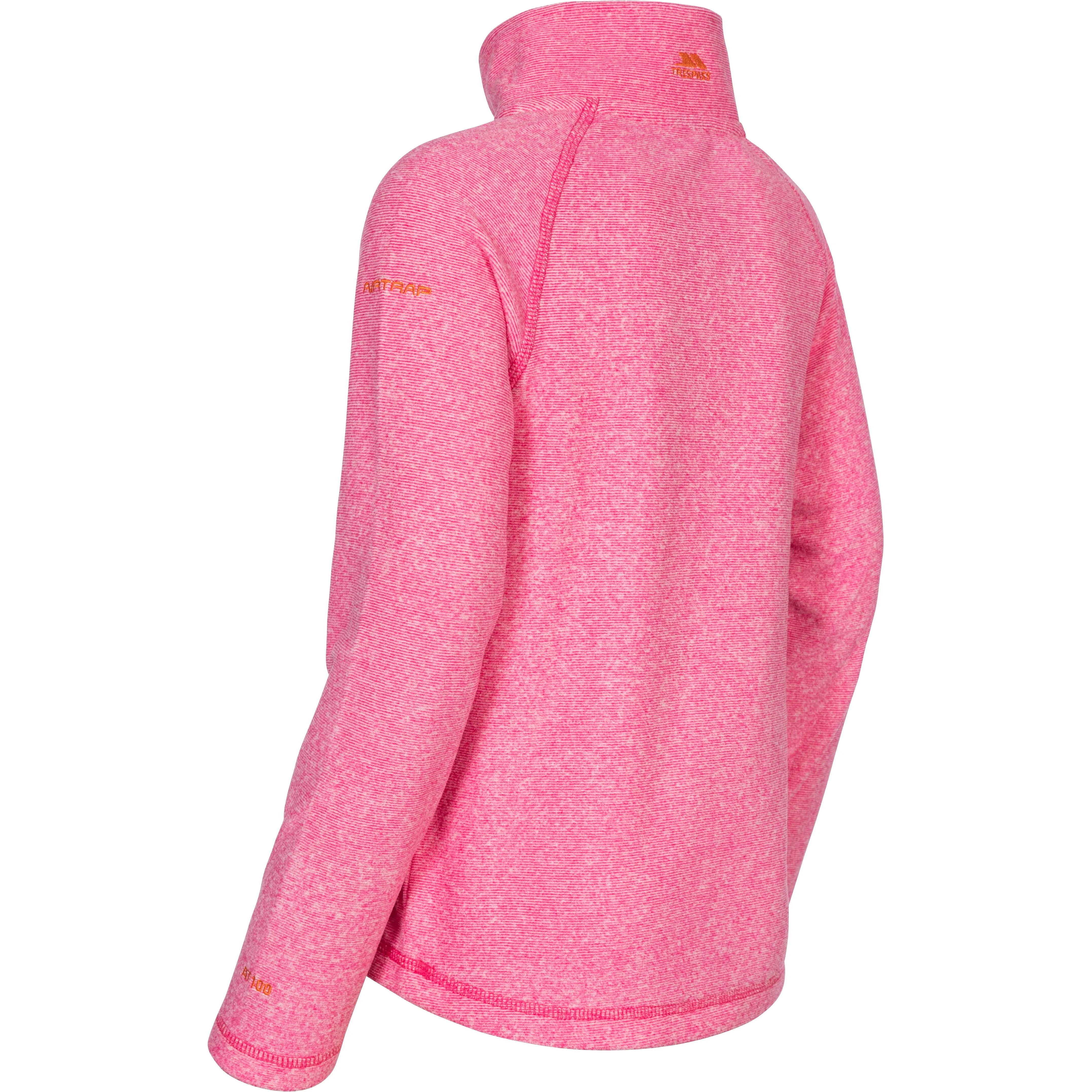 Meadows Girls' 1/2 Zip Fleece Jumper in Pink Lady