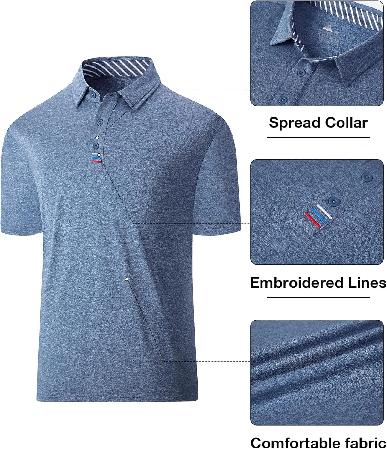 Men Golf Shirts Short Sleeve Sports Casual Polo Shirts for Men